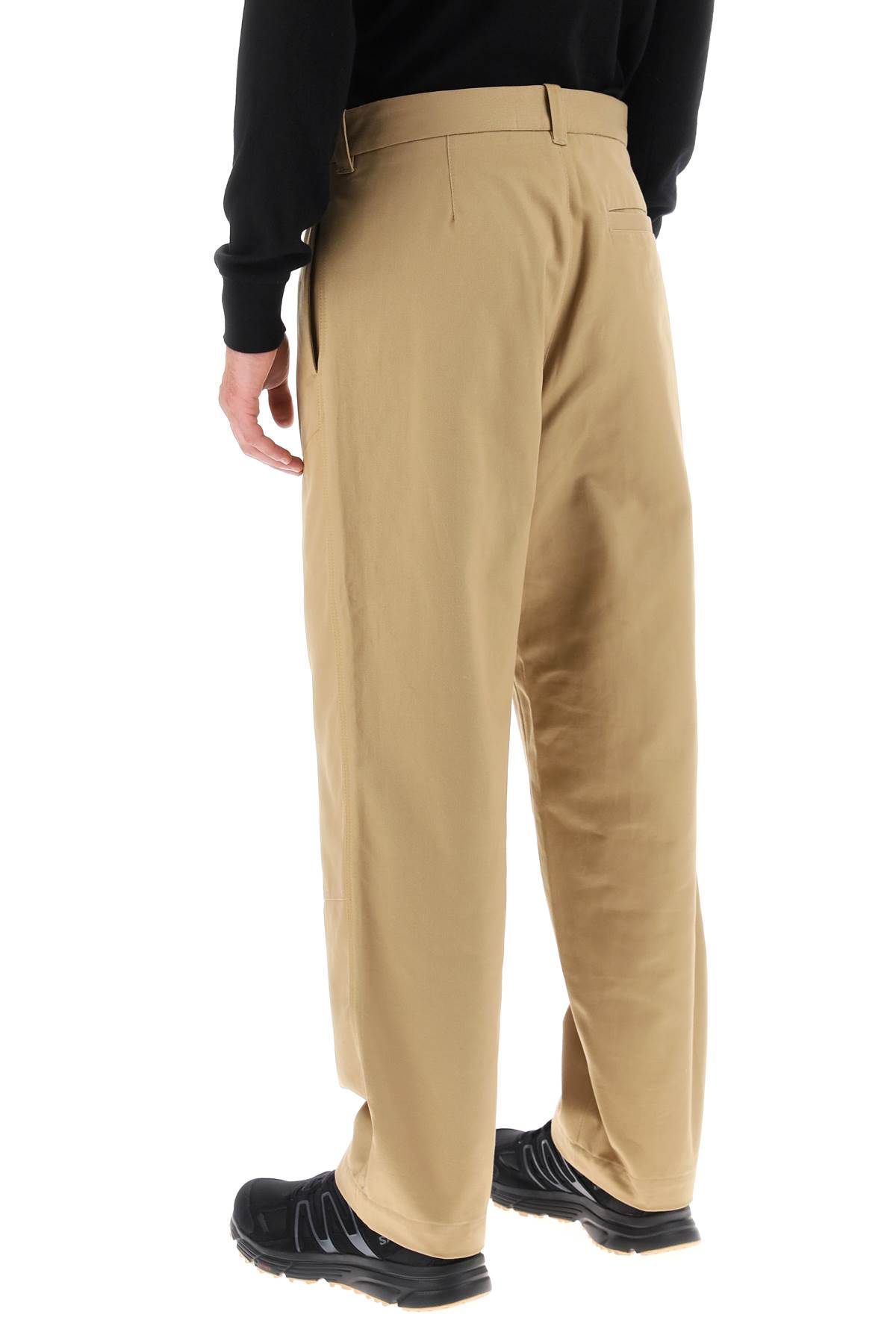 Shop Oamc Straight Cotton Pants In Beige (beige)