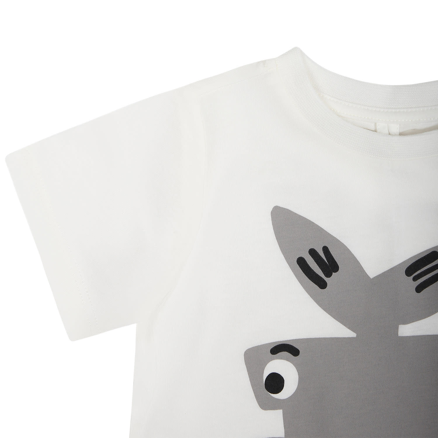 Shop Stella Mccartney White T-shirt For Baby Boy With Hammerhead Shark