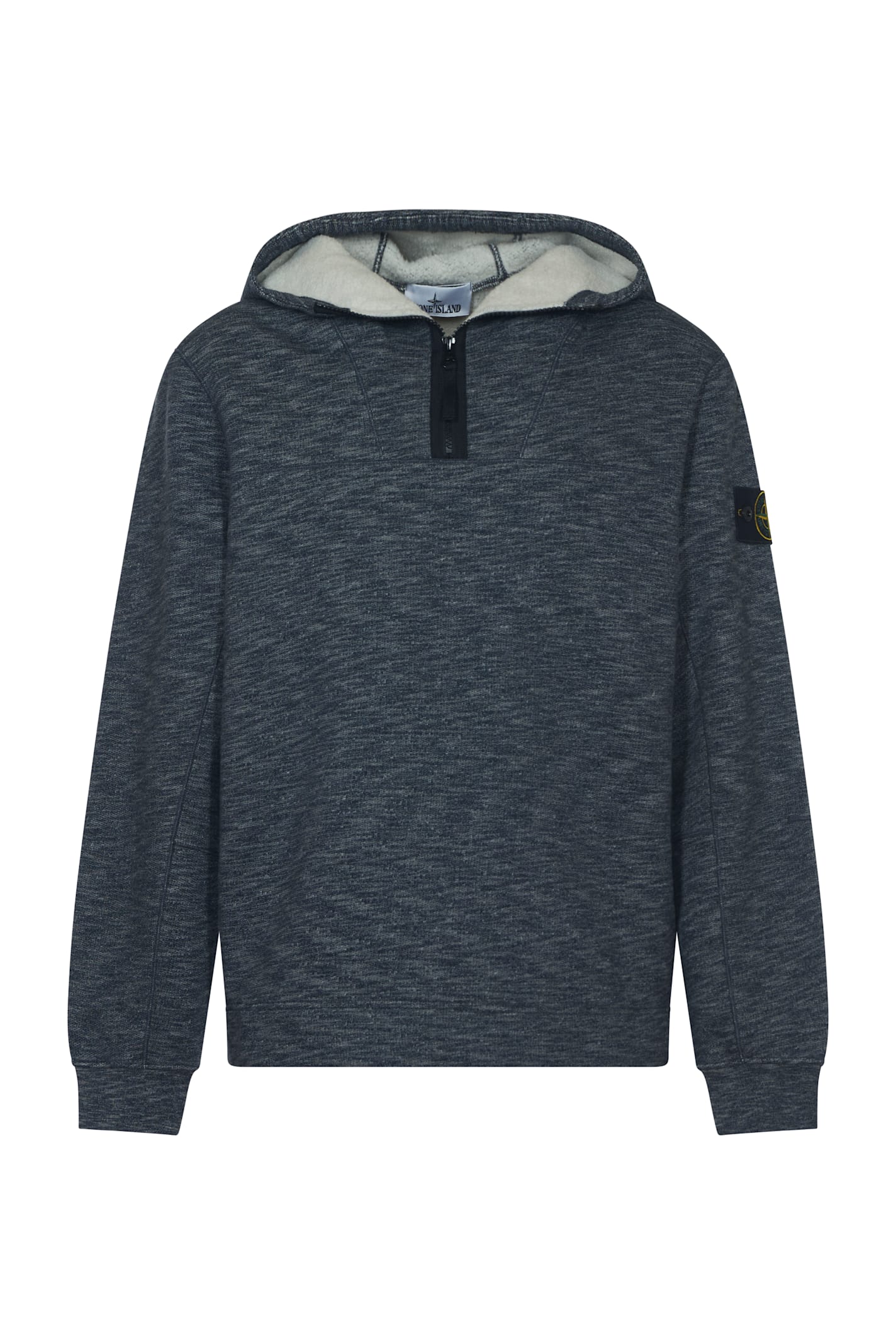 Logo Patched Rib Knit Hooded Sweatshirt