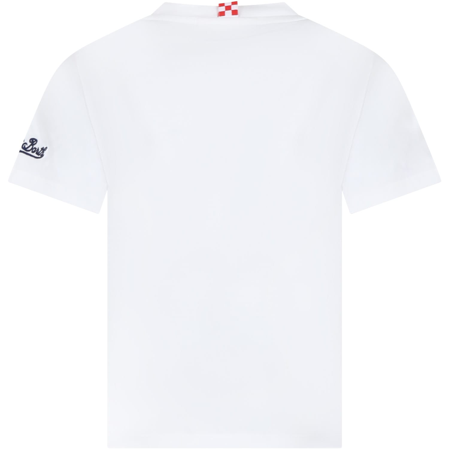 Shop Mc2 Saint Barth White T-shirt For Boy With Shark And Writing