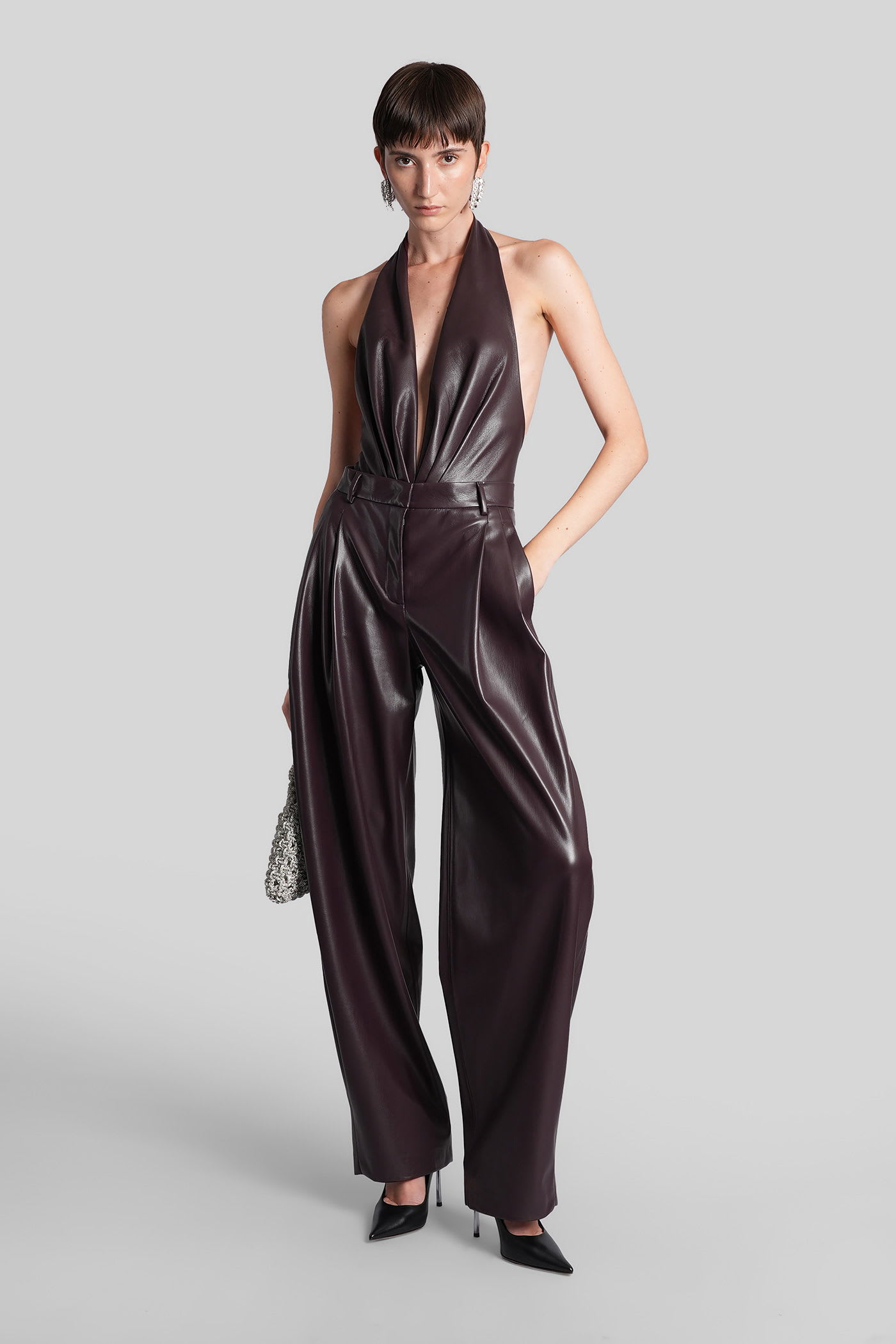 The Andamane Zendaya Bodysuit Body In Bordeaux Polyester In Burgundy