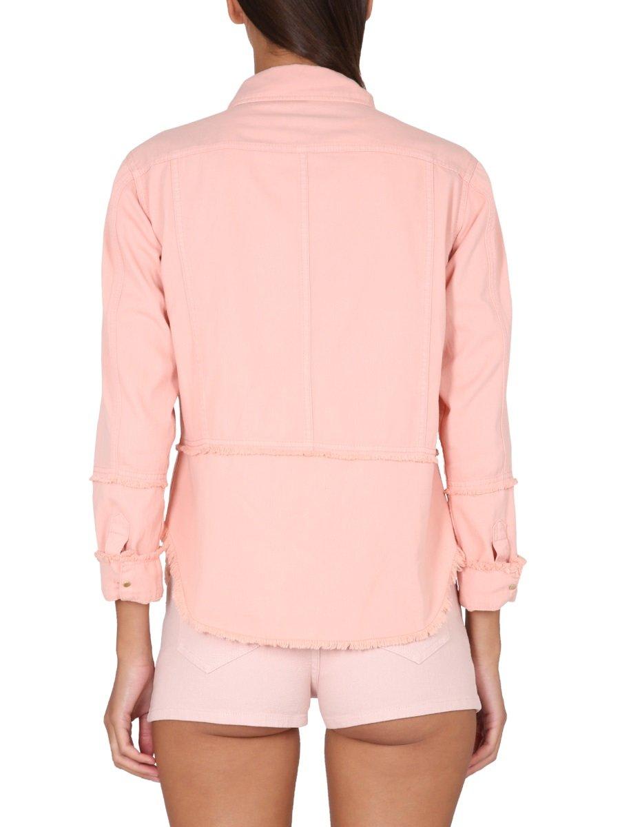 Tom Ford Cotton Denim Shirt Chest Pockets In Pink