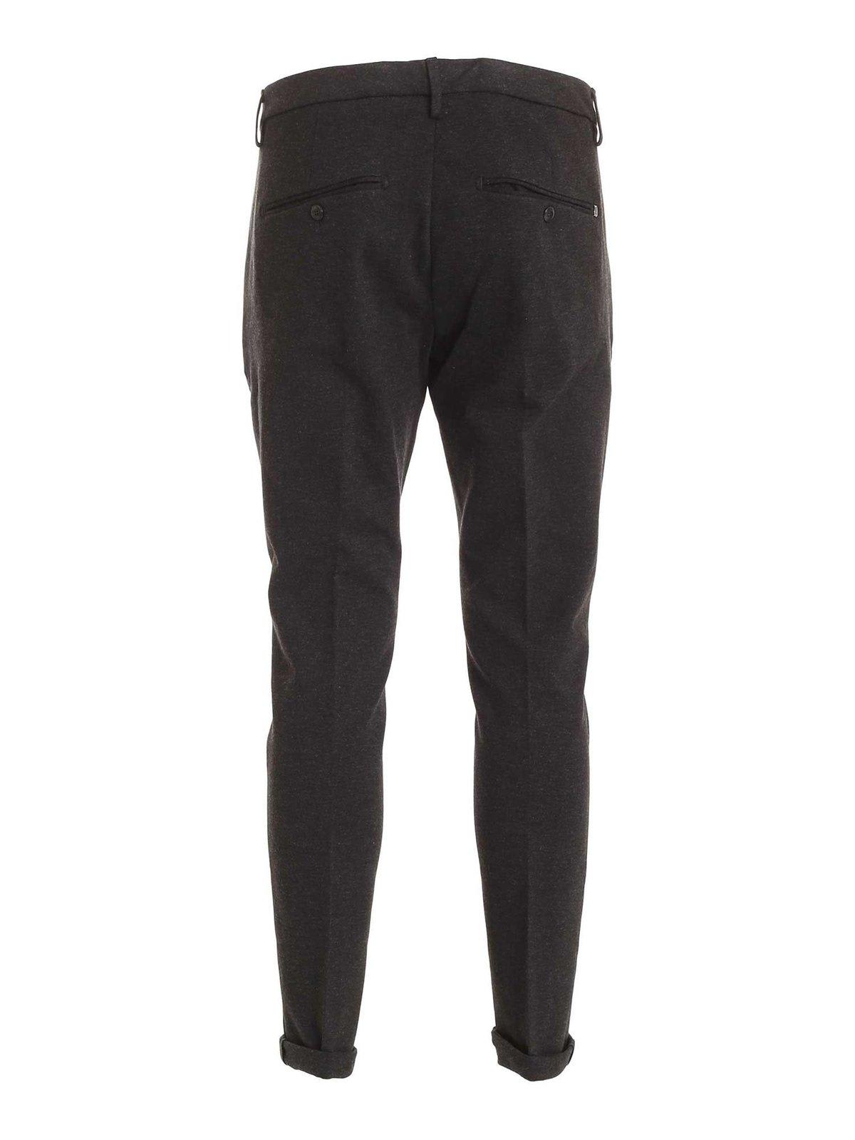 Shop Dondup Gaubert Slim Fit Jersey Trousers In Dark Grey