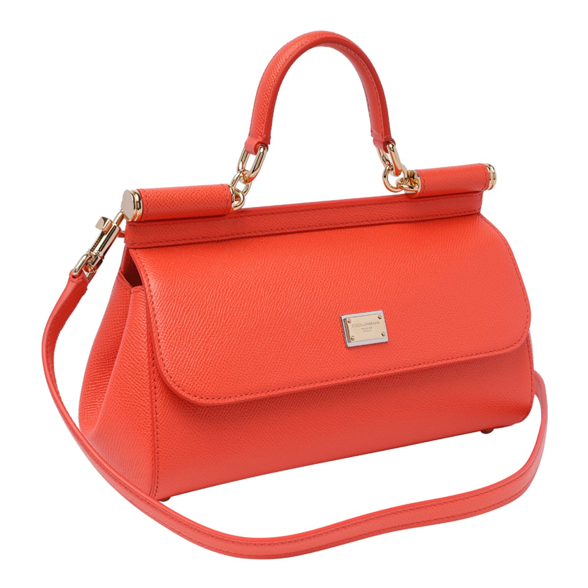 Shop Dolce & Gabbana Elongated Sicily Handbag In Orange