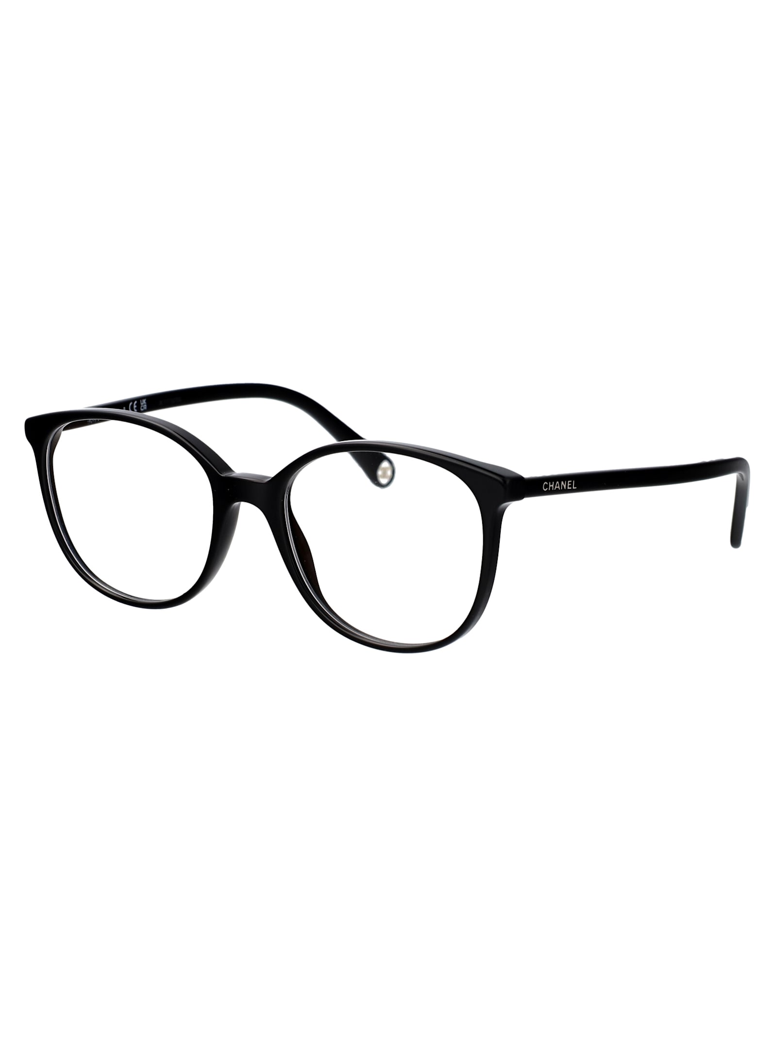 Pre-owned Chanel 0ch3432 Glasses In C501 Black