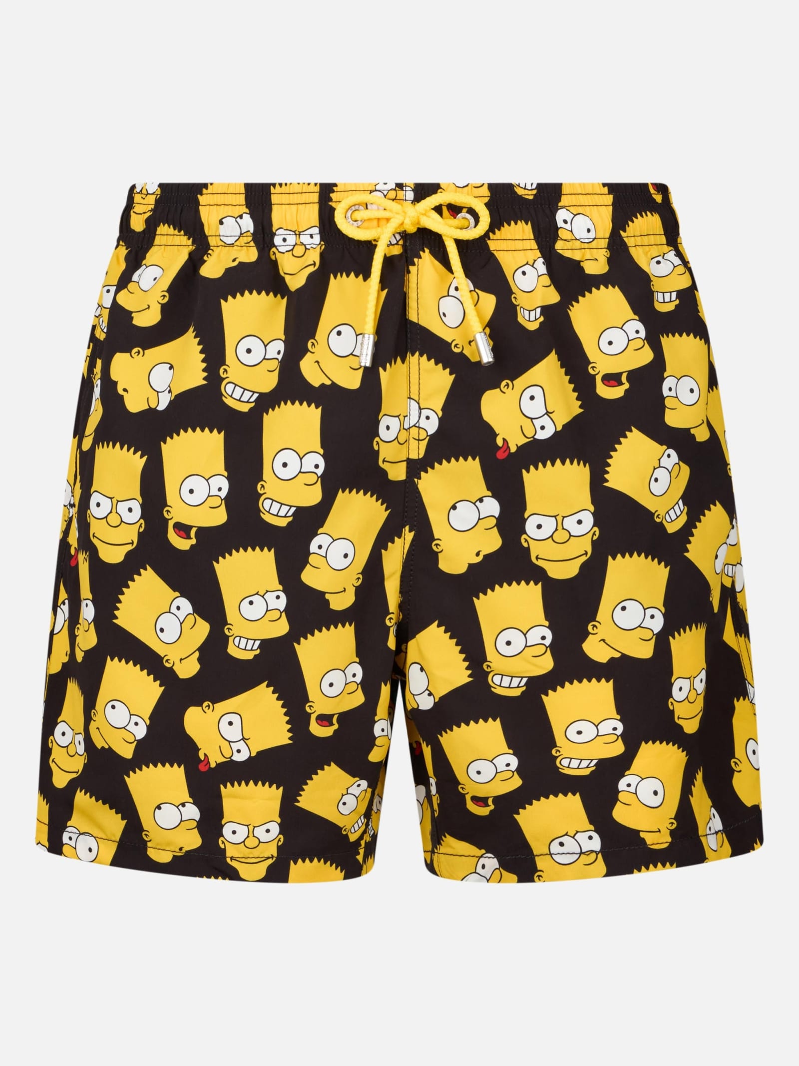 Mc2 Saint Barth Gustavia Bart Faces-print Swim Shorts In Black