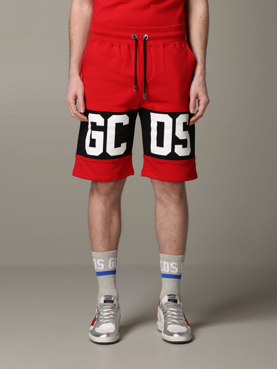 GCDS GCDS SHORT GCDS JOGGING SHORTS WITH CONTRASTING BAND AND LOGO,11277606