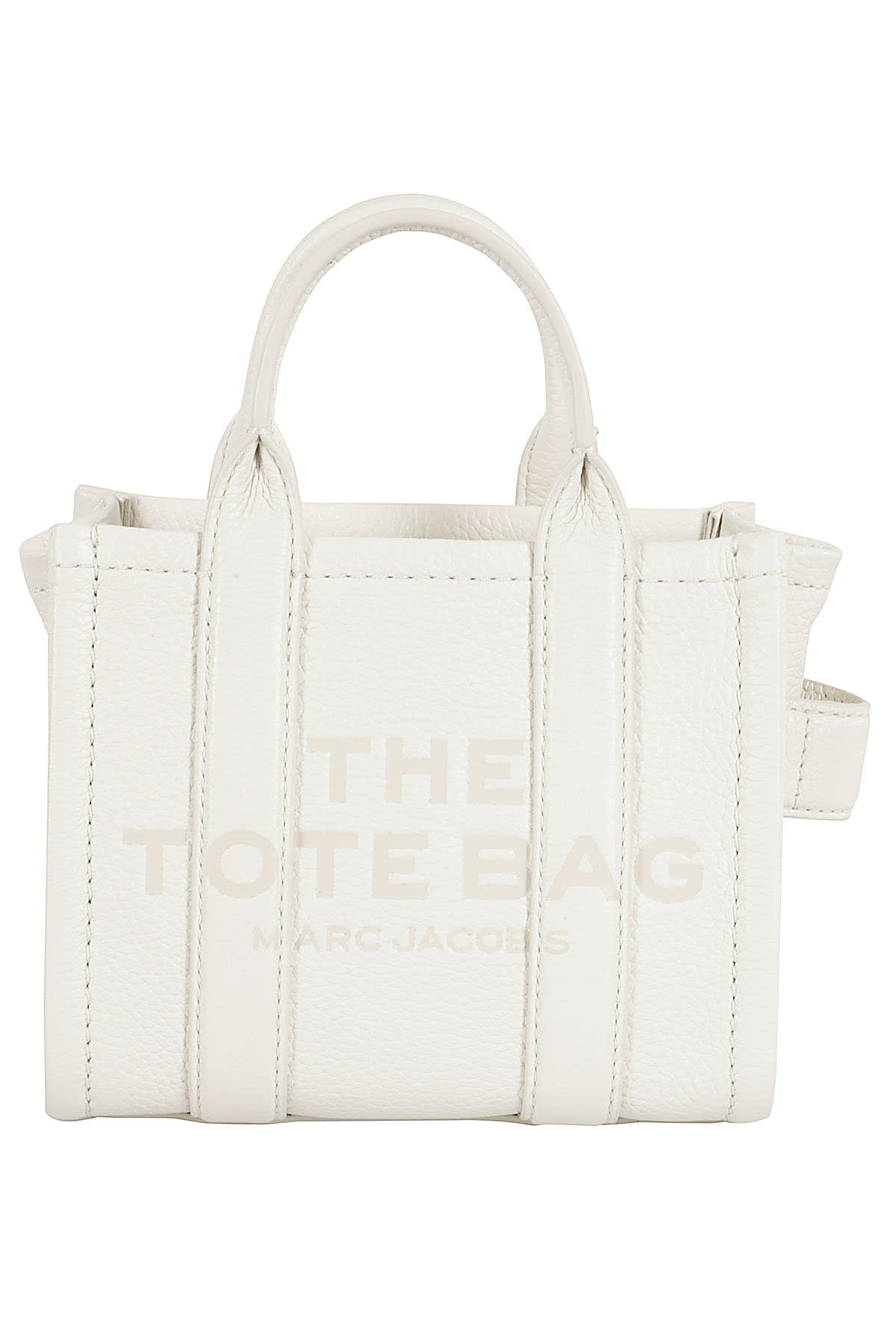 Shop Marc Jacobs The Mini Tote In Cotton Silver