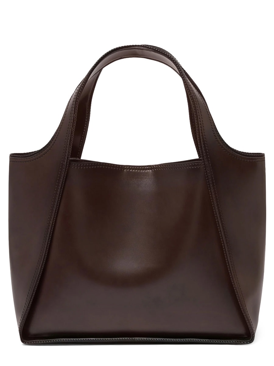 Stella Mccartney Logo Shoulder Bag Detachable Strap In Brown