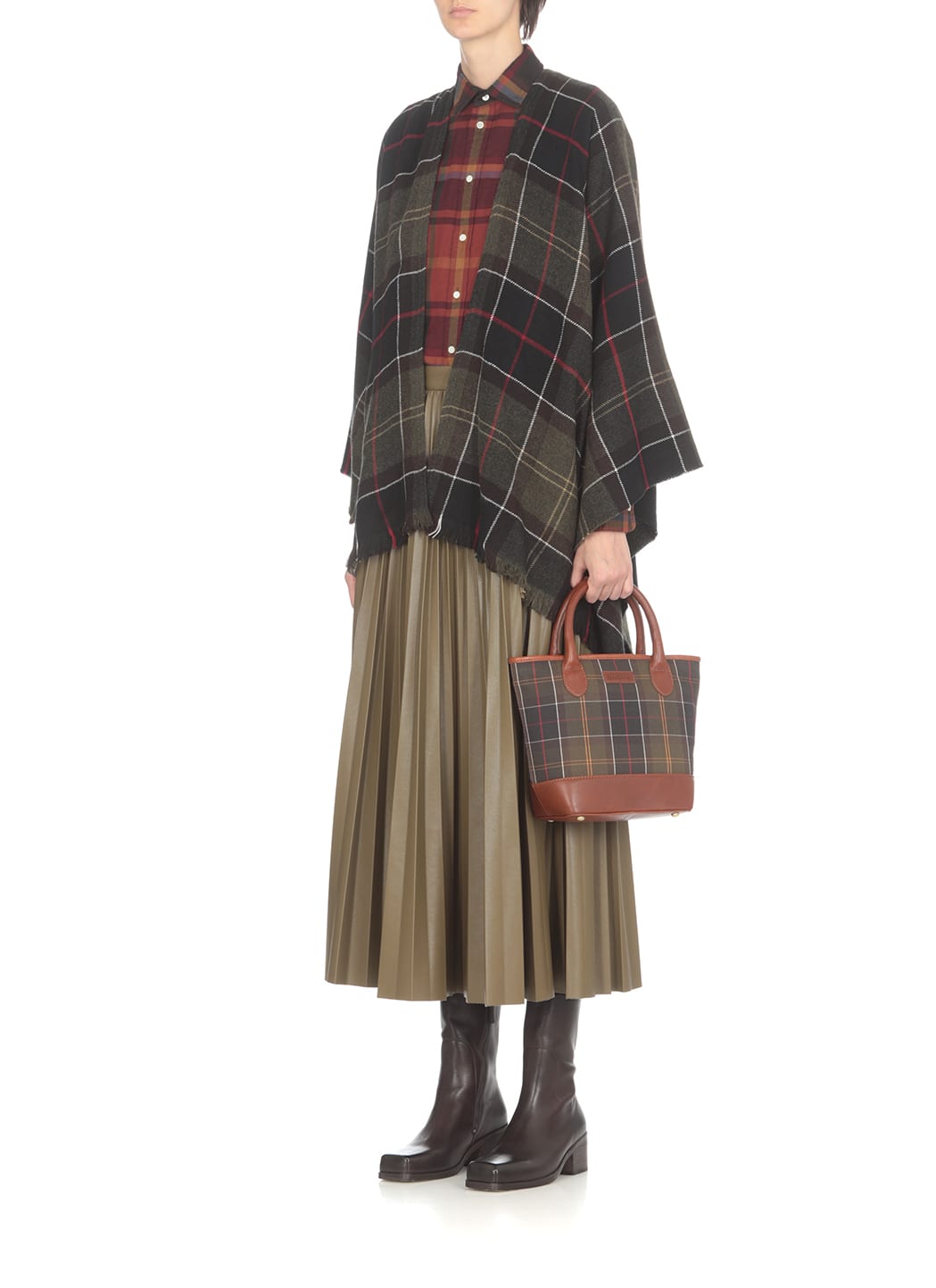 Barbour Staffin Tartan Cape In Multi