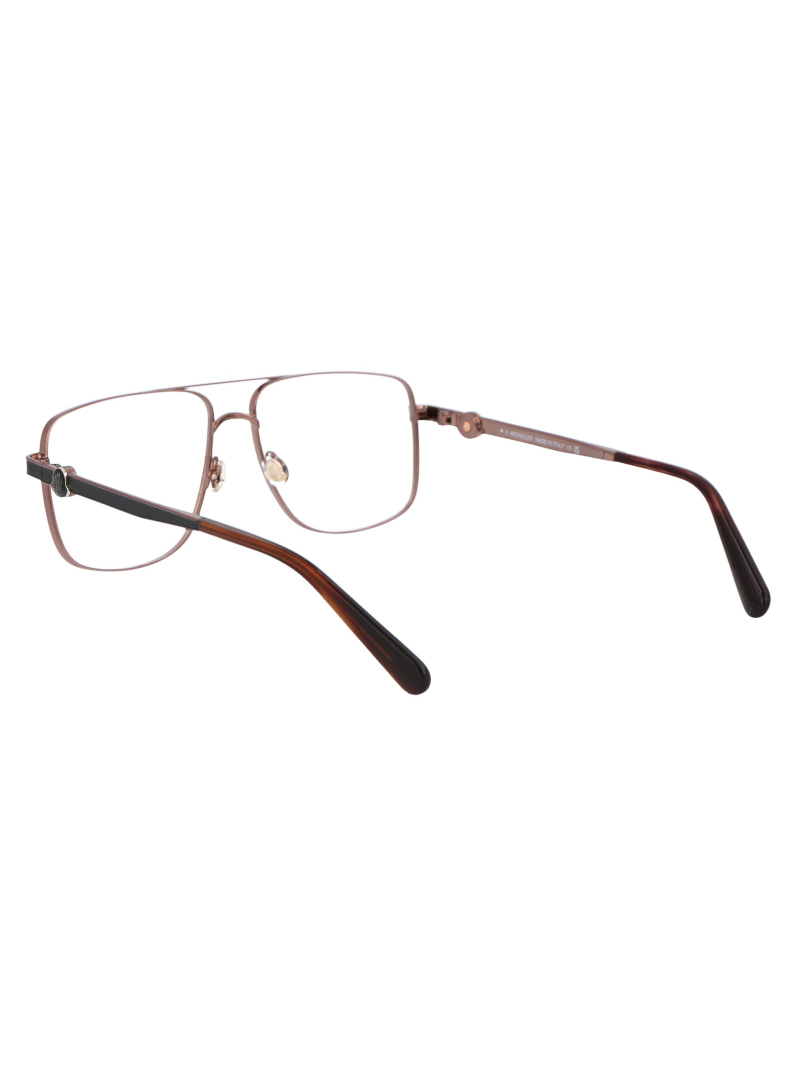 Shop Moncler Ml5178 Glasses In 036 Bronzo Scuro Lucido