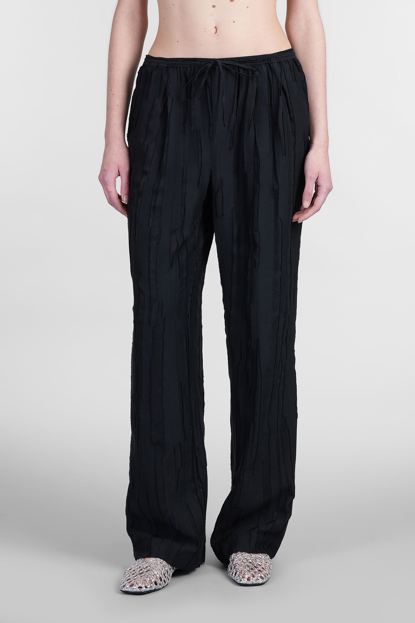 LOULOU STUDIO SOLER PANTS IN BLACK SILK