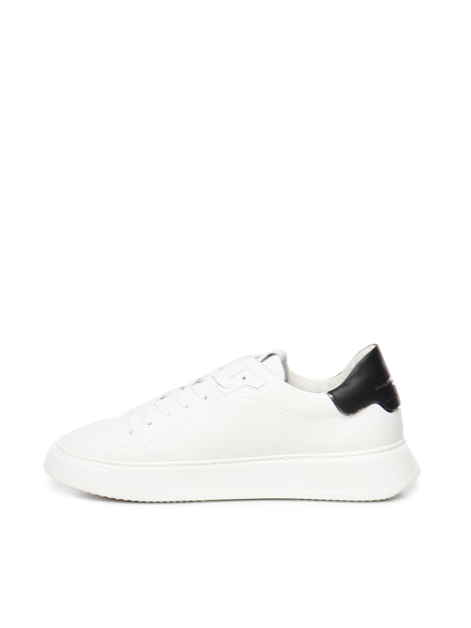 Philippe Model Temple White Black Leather Sneaker In White, Black