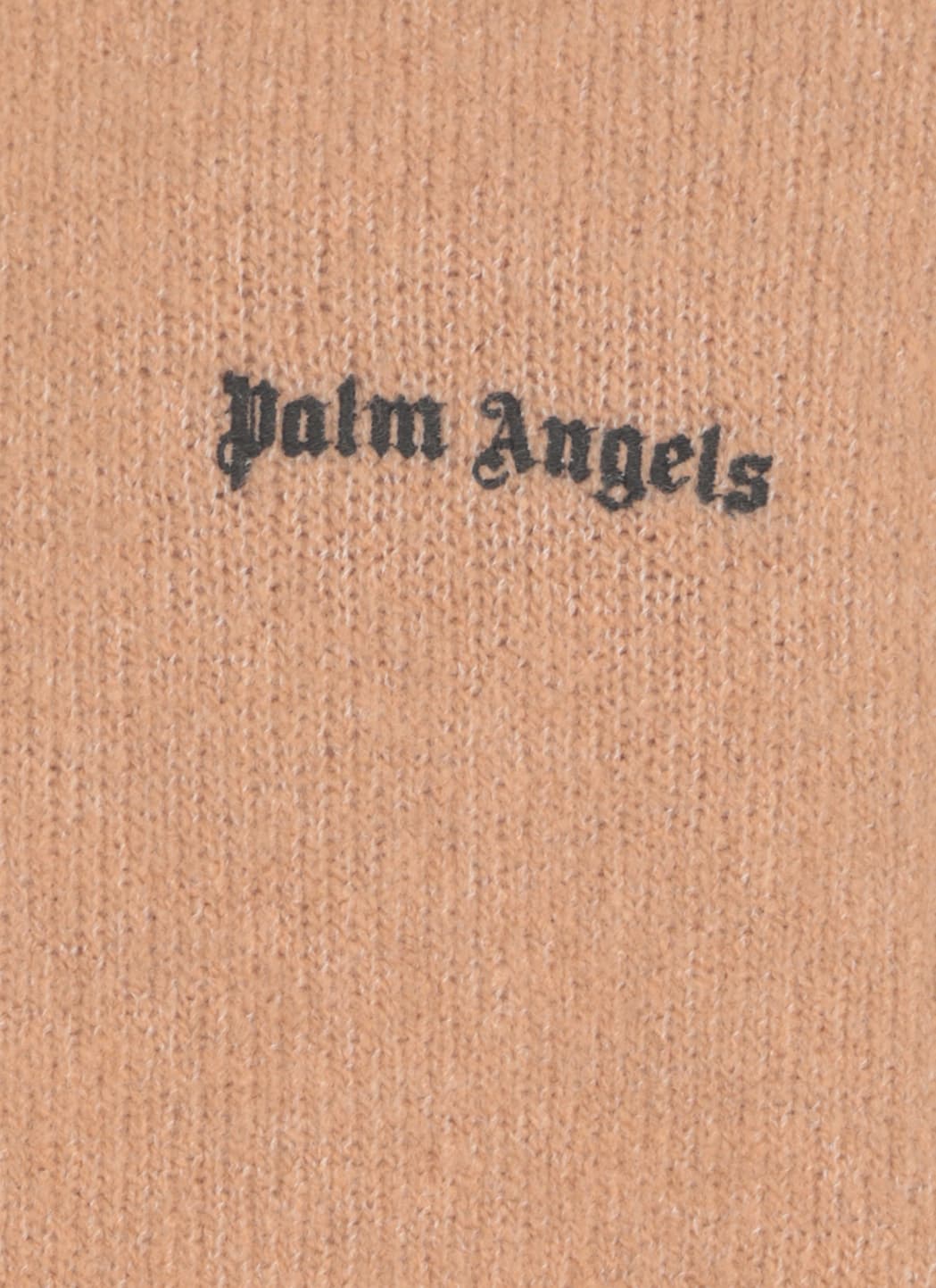 Palm Angels Logo Embroidered Crewneck Sweatshirt In Brown
