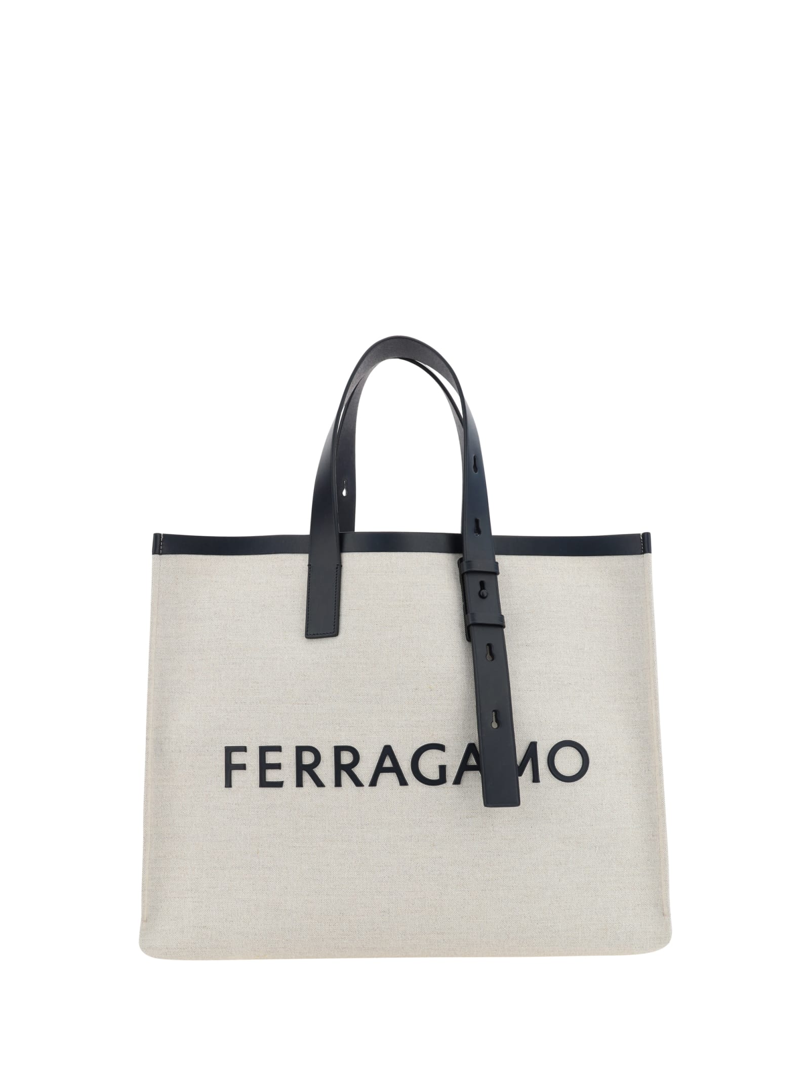Shop Ferragamo Shopping Bag In Nero