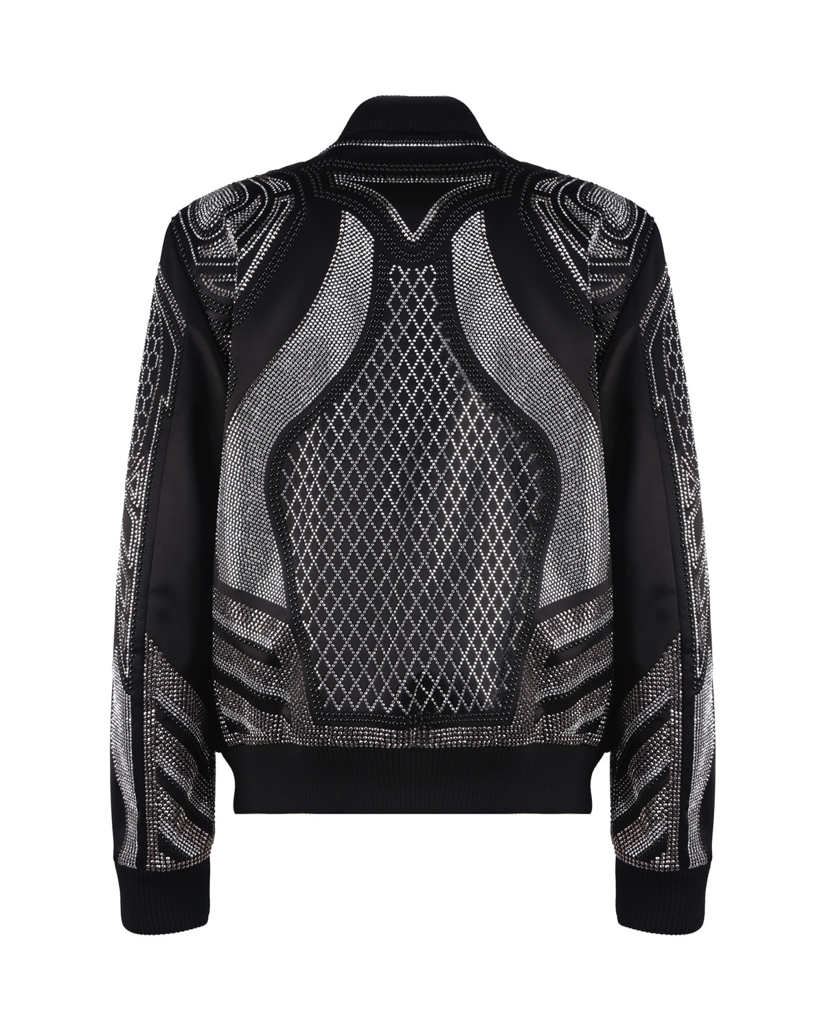 Shop Balmain All-over Embroidered Jacket With Studs In Black