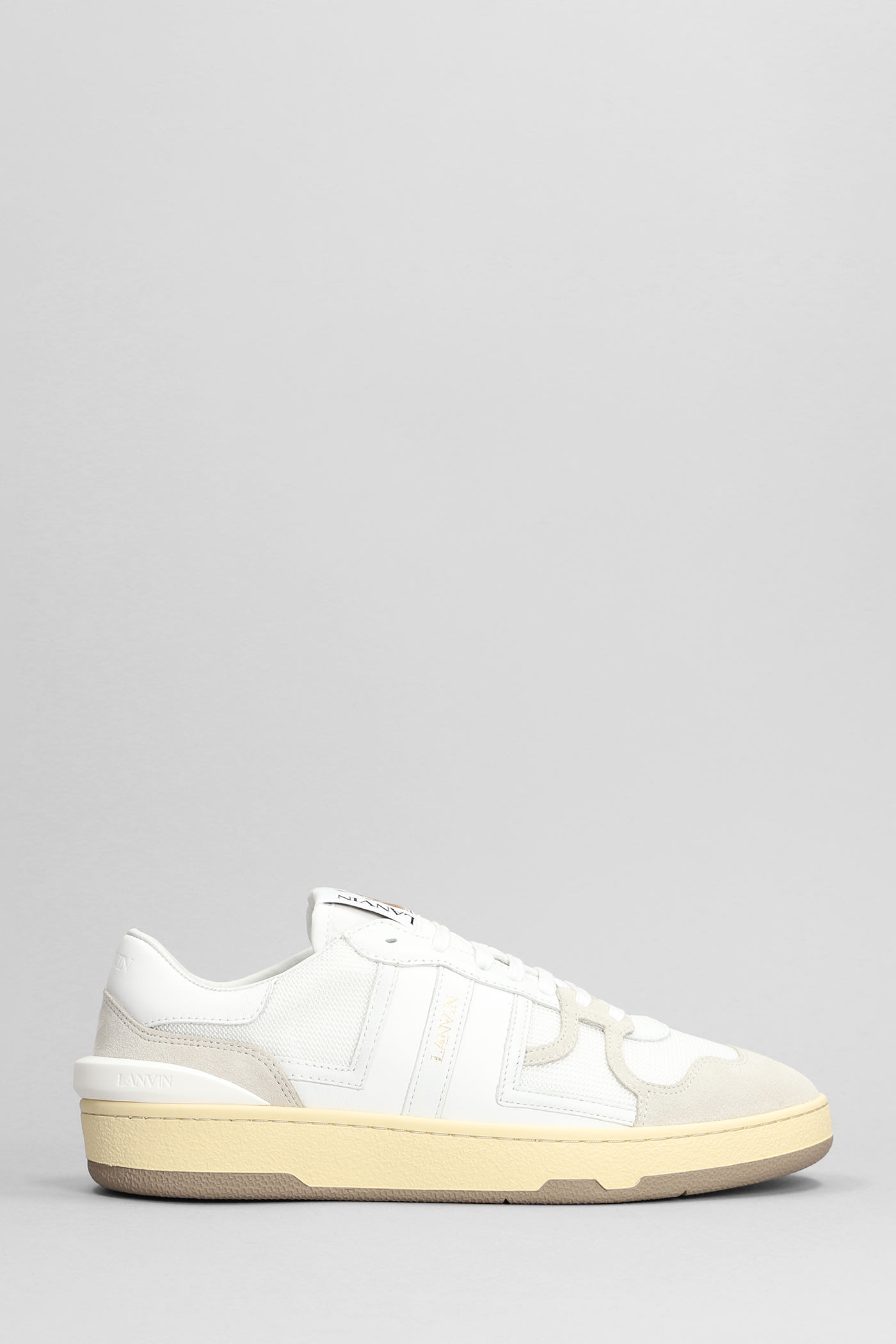 Shop Lanvin Clay Low Top Sneakers In White Polyester