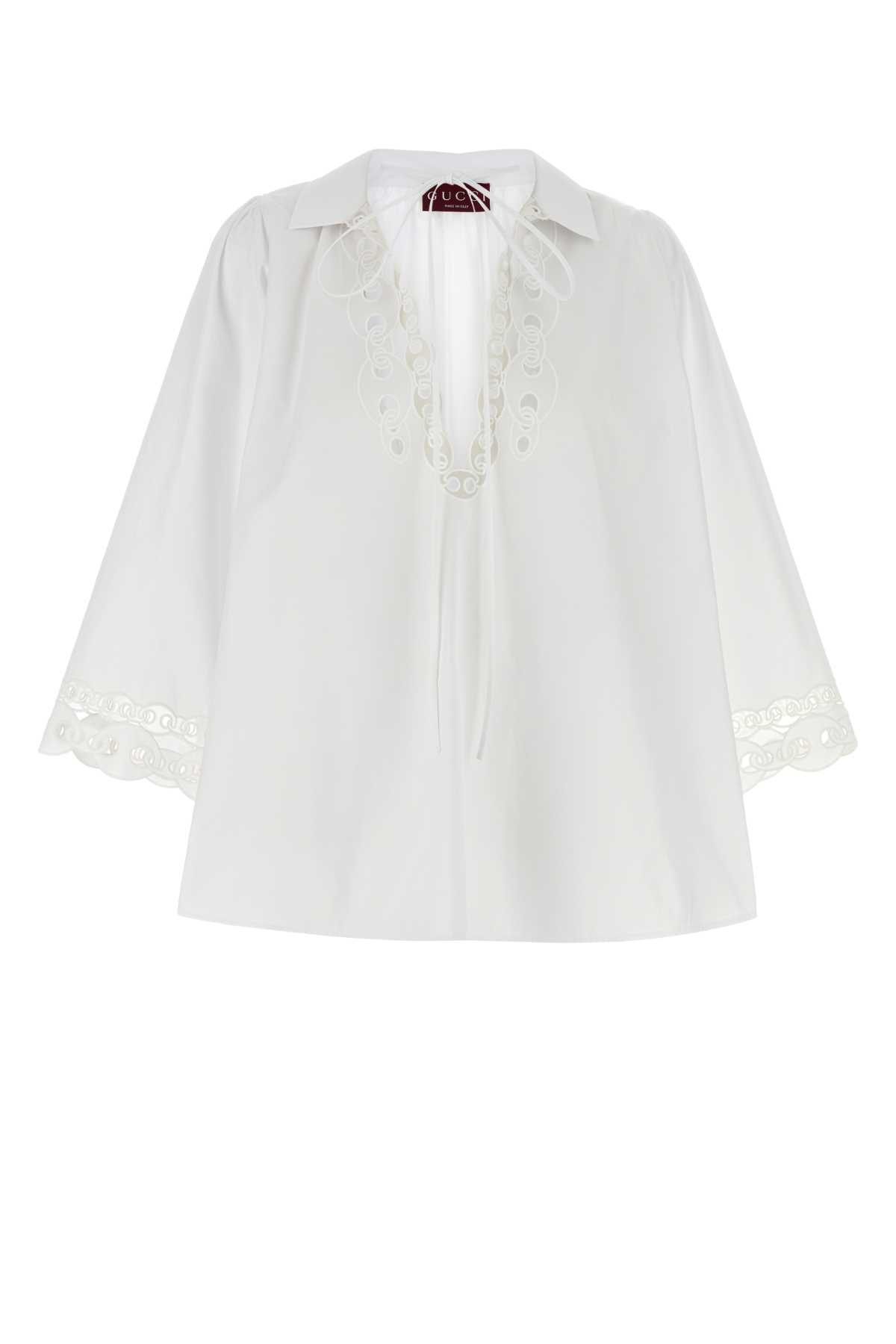 Gucci White Poplin Blouse
