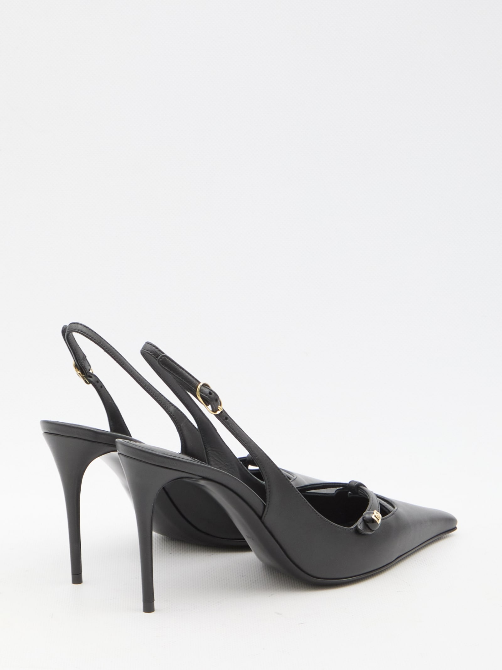 Shop Dolce & Gabbana Dg Logo Slingback In Black