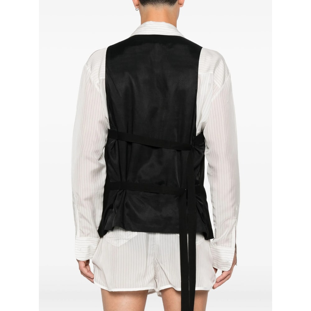Ann Demeulemeester Juikko Vest In Black Viscose In Black