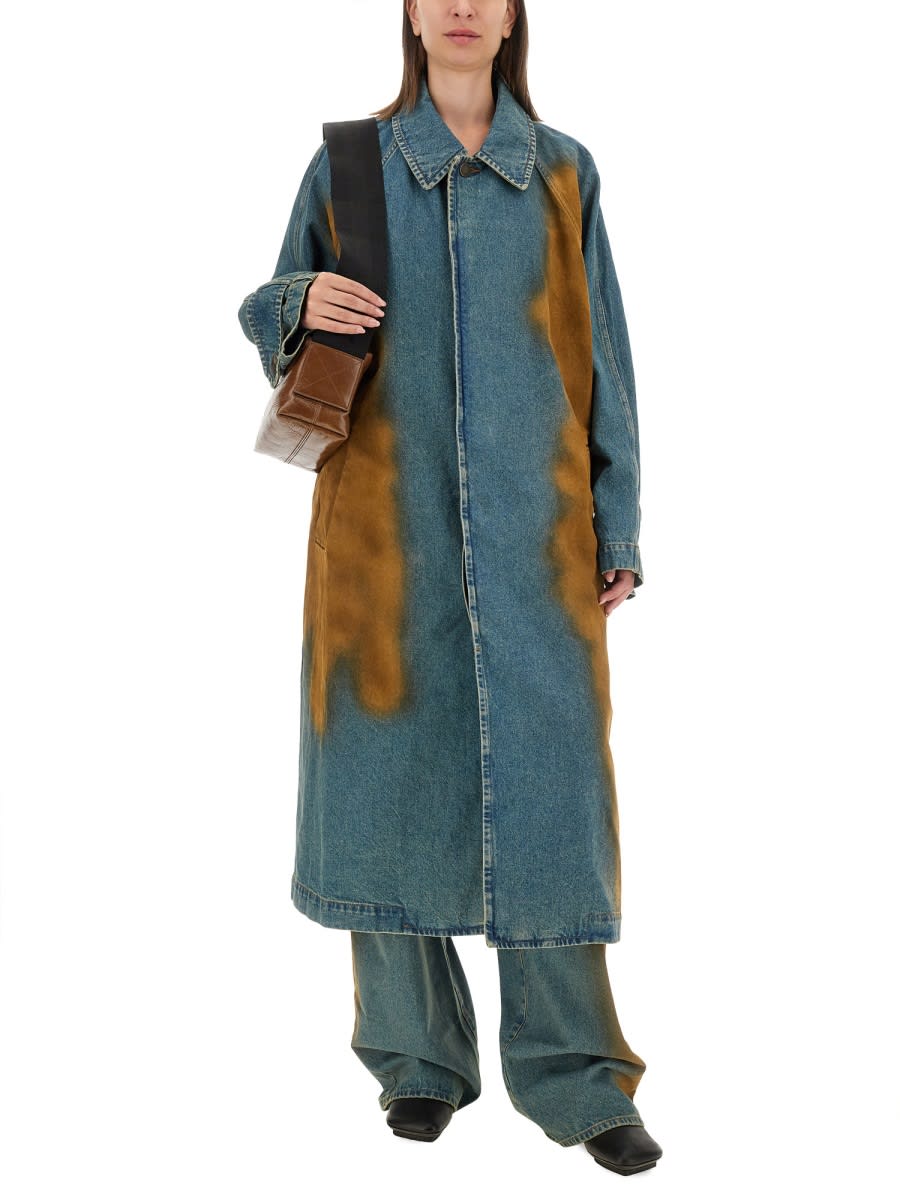 Shop Uma Wang Coat Carlo In Blue