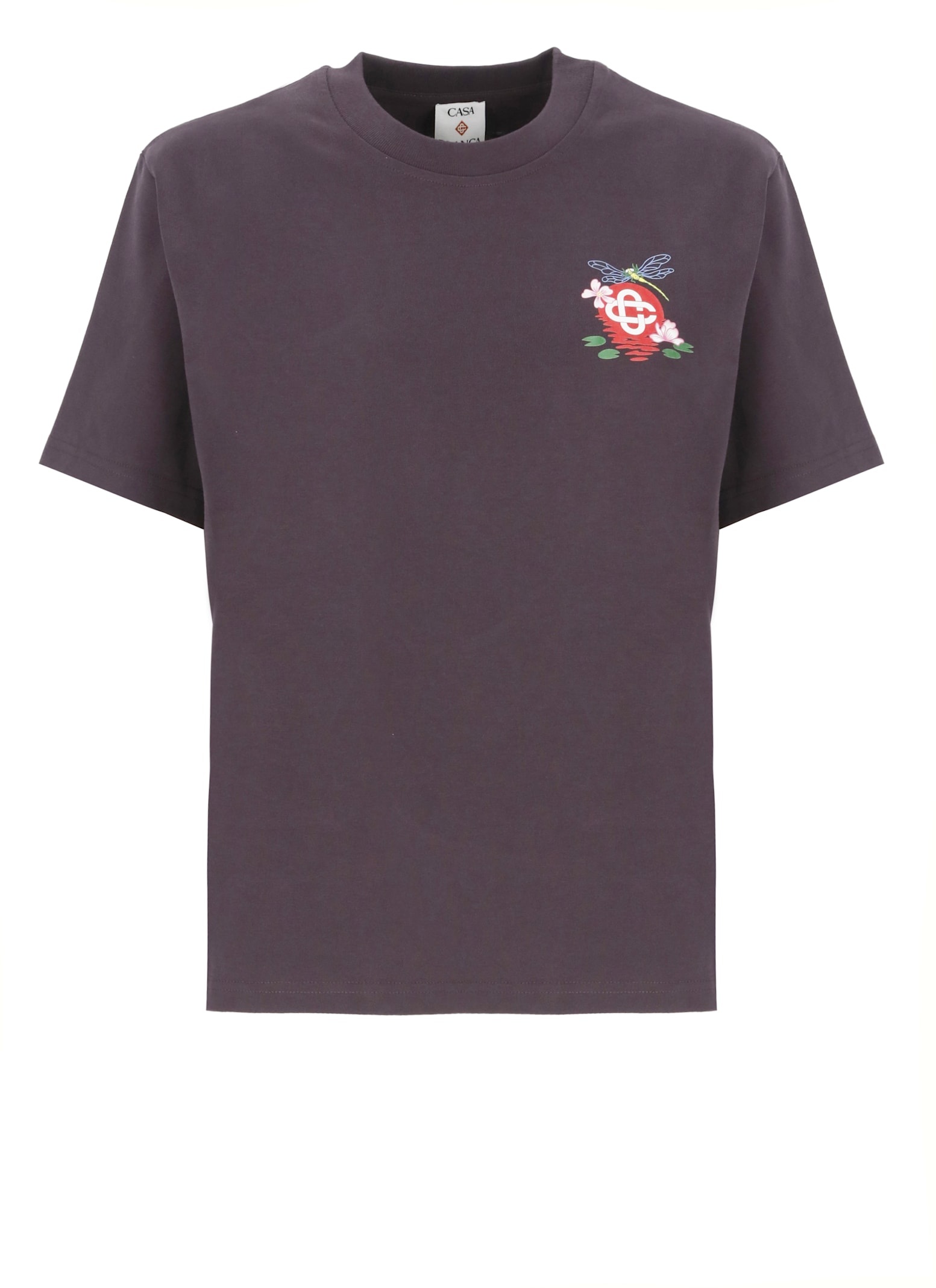 Casablanca Crew Neck Graphic Print T-shirt In Purple