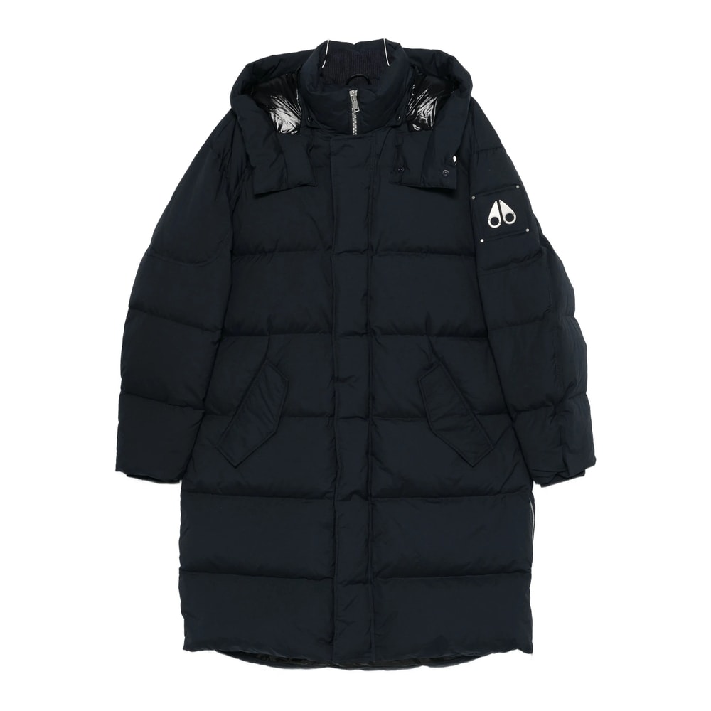 Moose Knuckles Hooded Padded Jacket In Blue