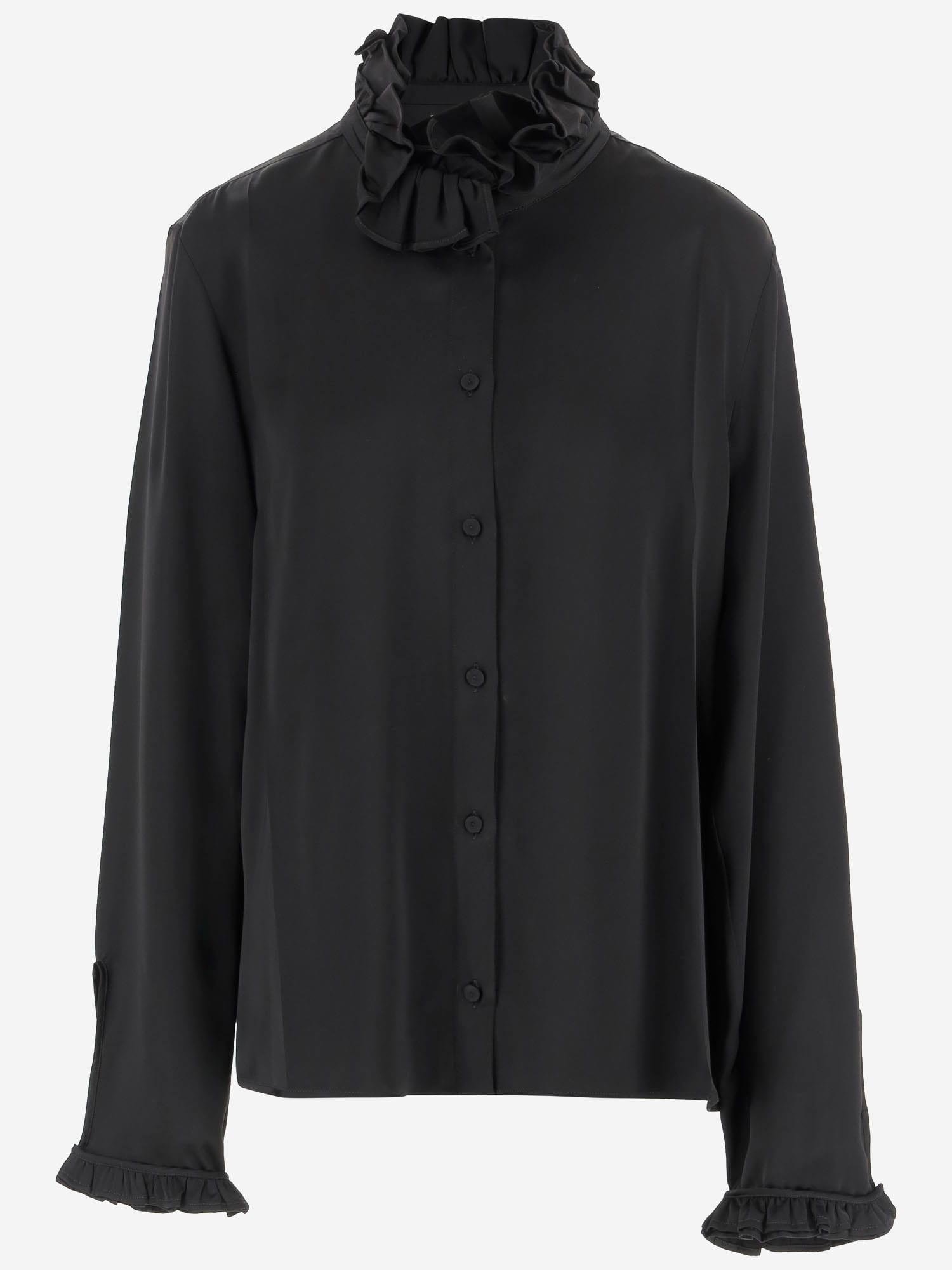 Jil Sander Viscose Ruffle Shirt