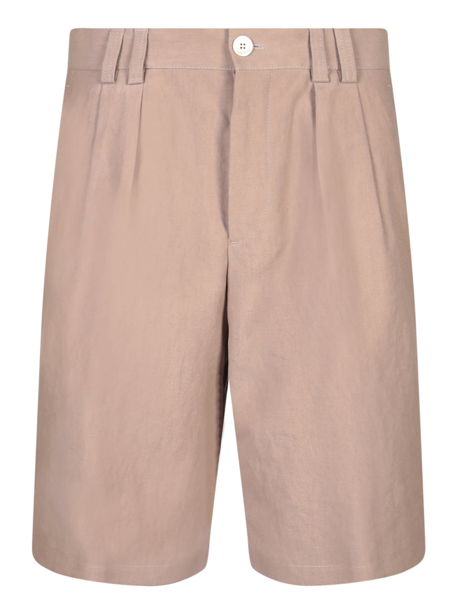 Shop Brunello Cucinelli 2 Pences Beige Bermuda Shorts