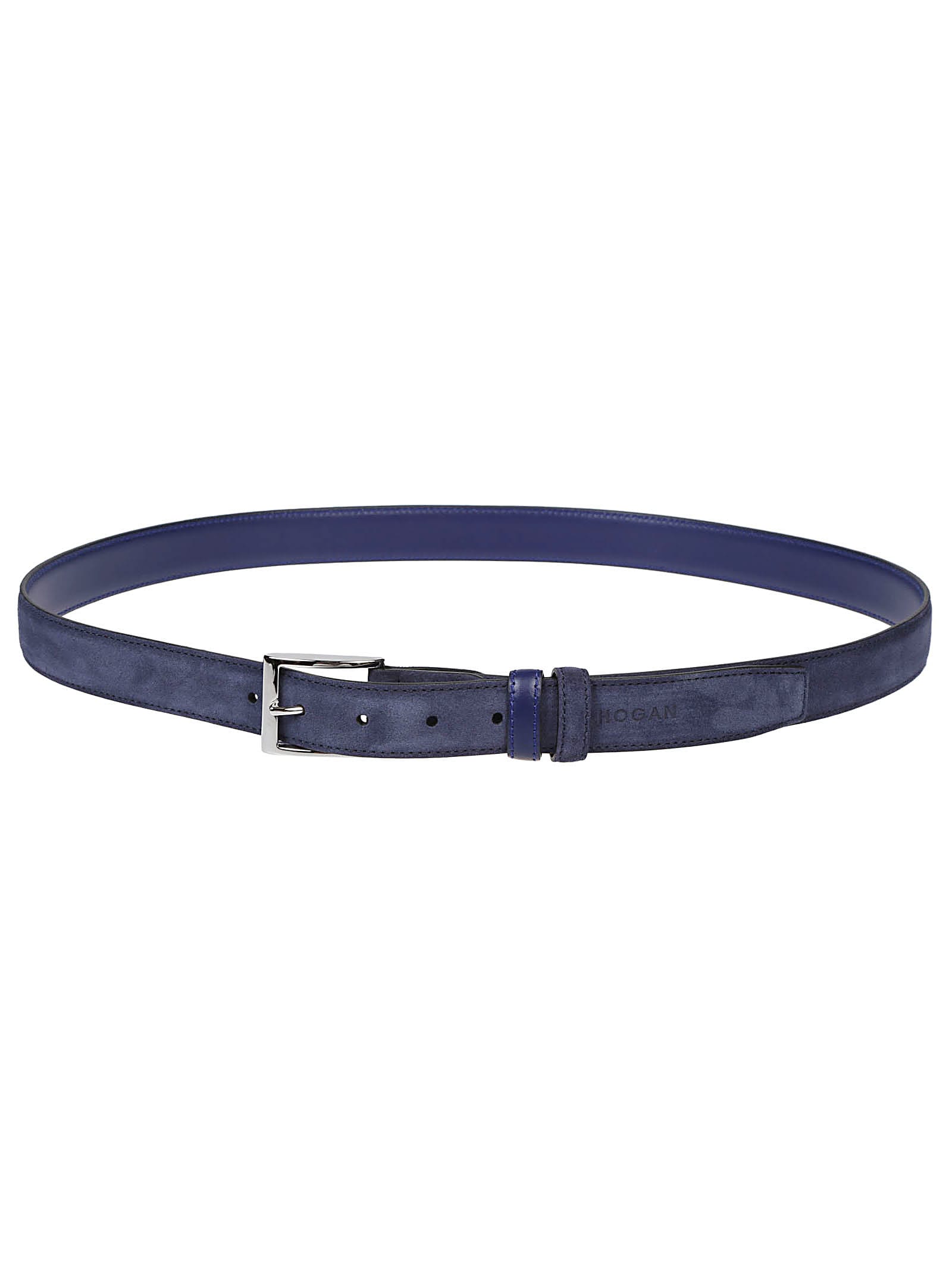 Shop Hogan Adjustable Double Belt In Blu Denim
