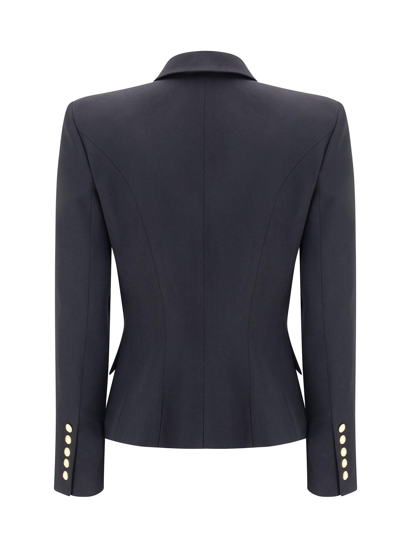 Balmain Wool Blazer With Iconic Metal Buttons In Black