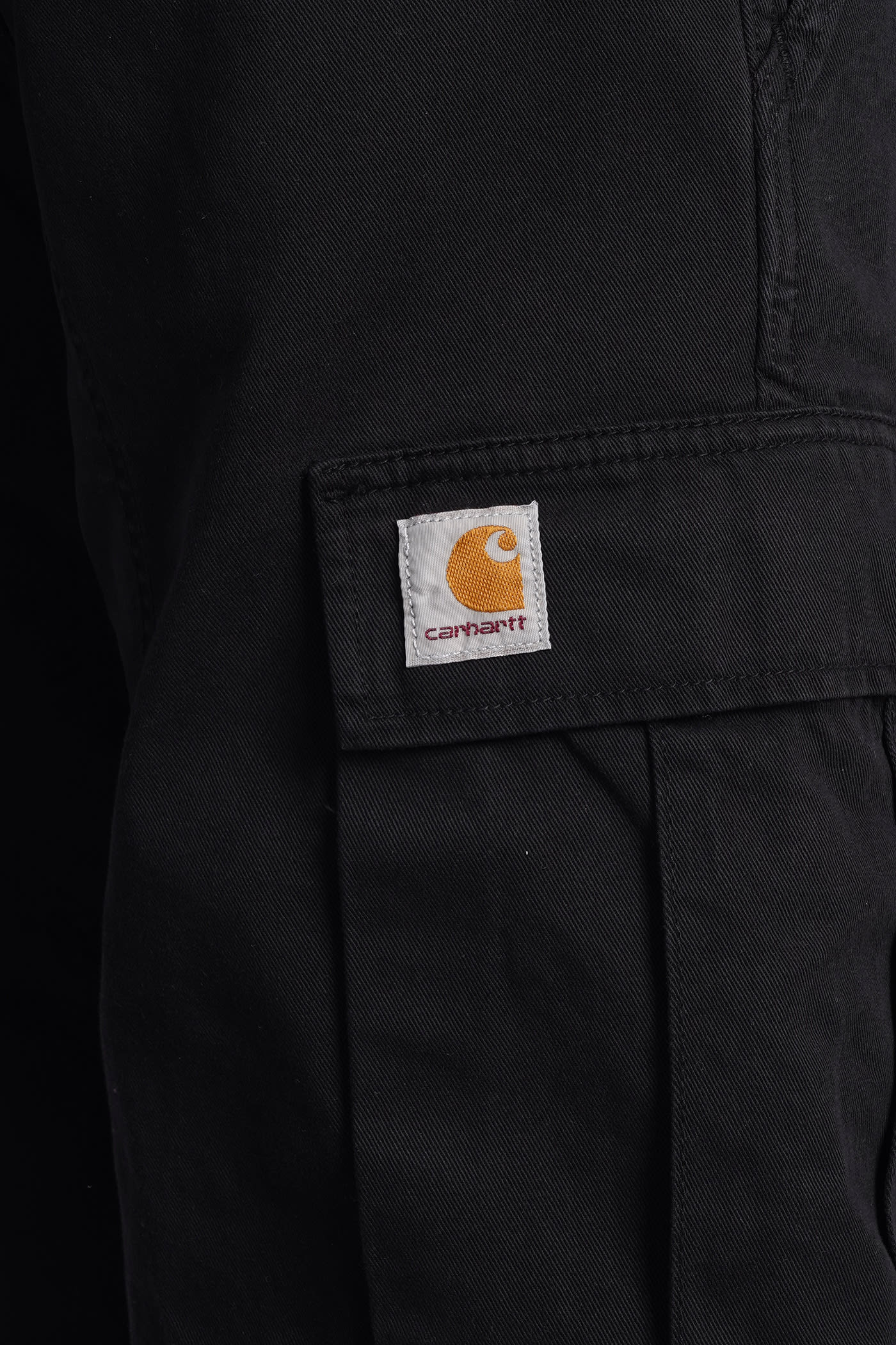 Carhartt Cotton Shorts With Patch Pockets In Black