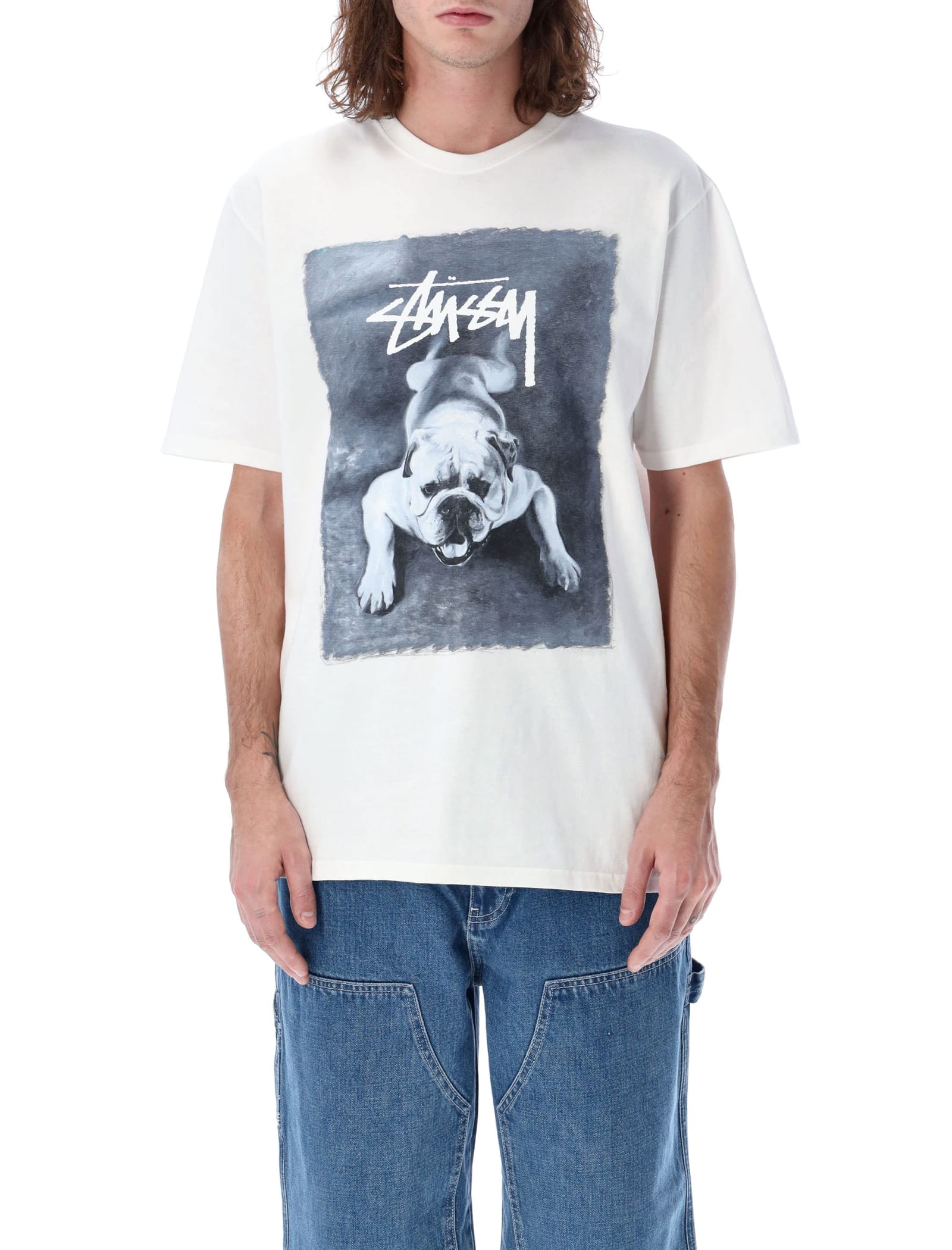 Stussy Bulldog T-shirt In White