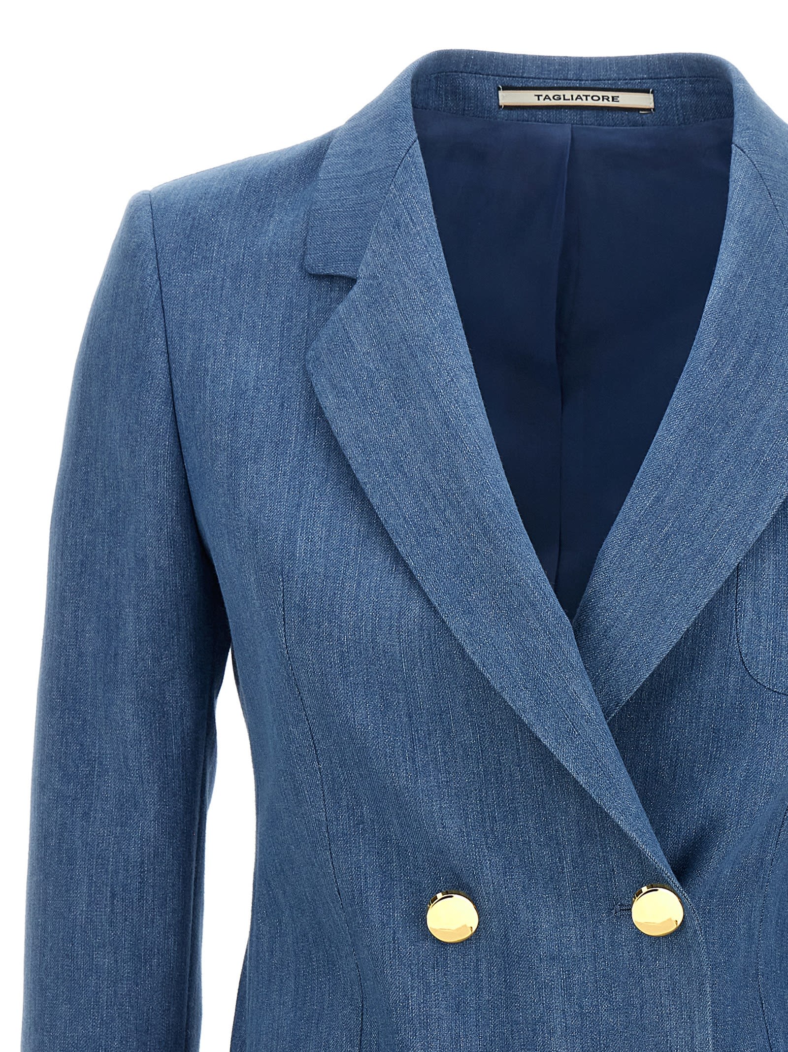 Tagliatore 'nayade' Blazer Double-breasted Gold Buttons In Blue