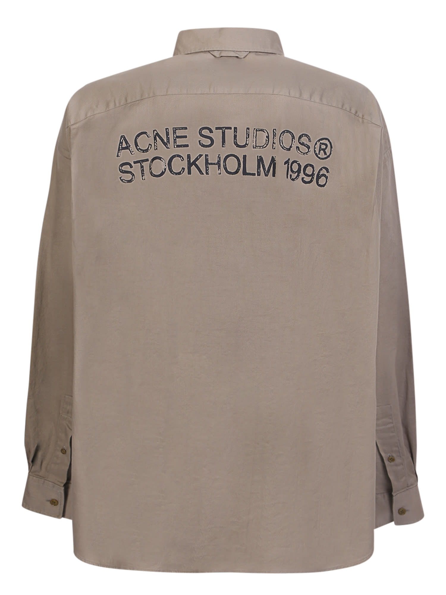 Shop Acne Studios Logo-print Shirt In Beige
