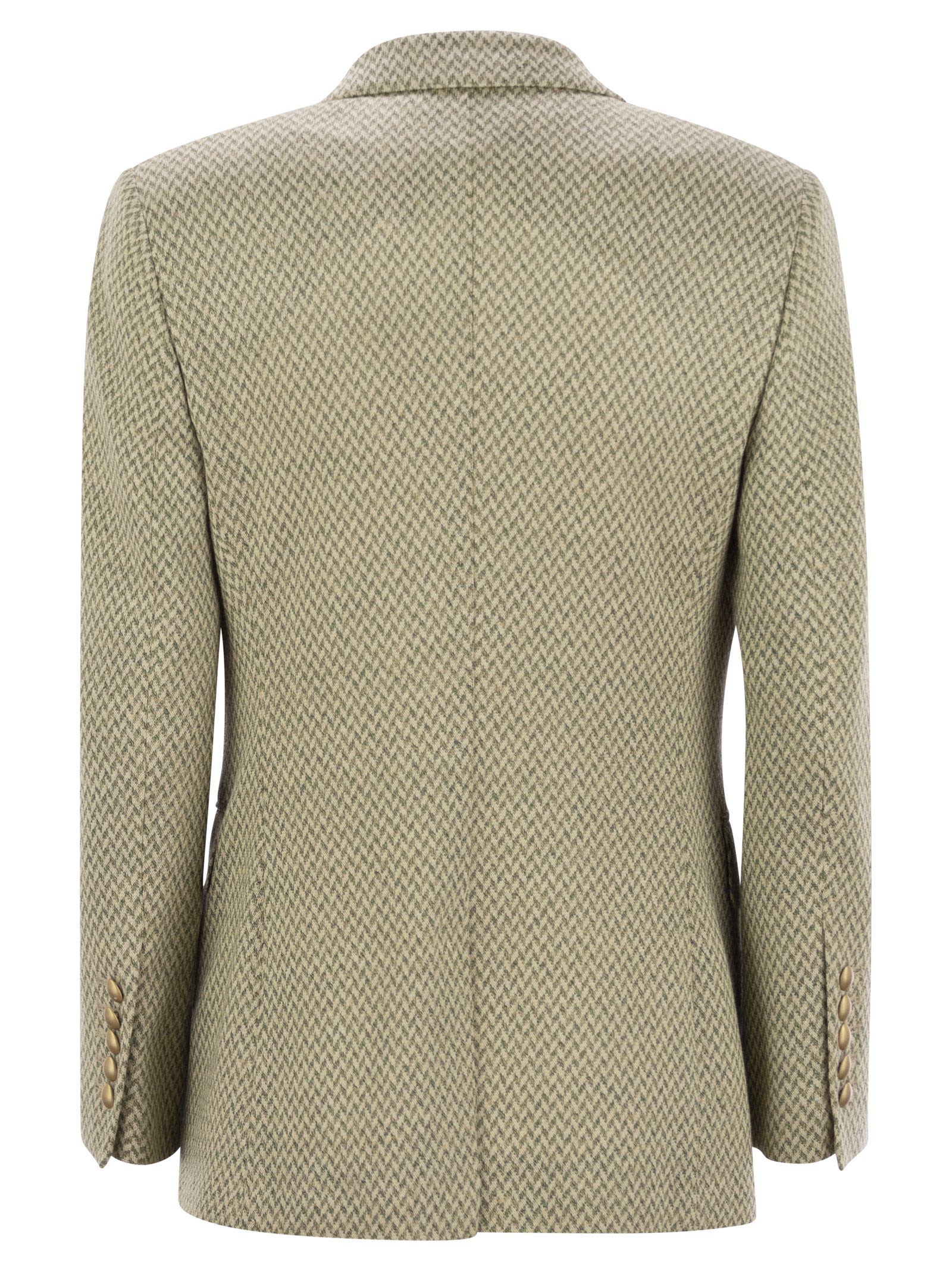 Shop Saulina Milano Angelica - Herringbone Two-button Blazer In Green
