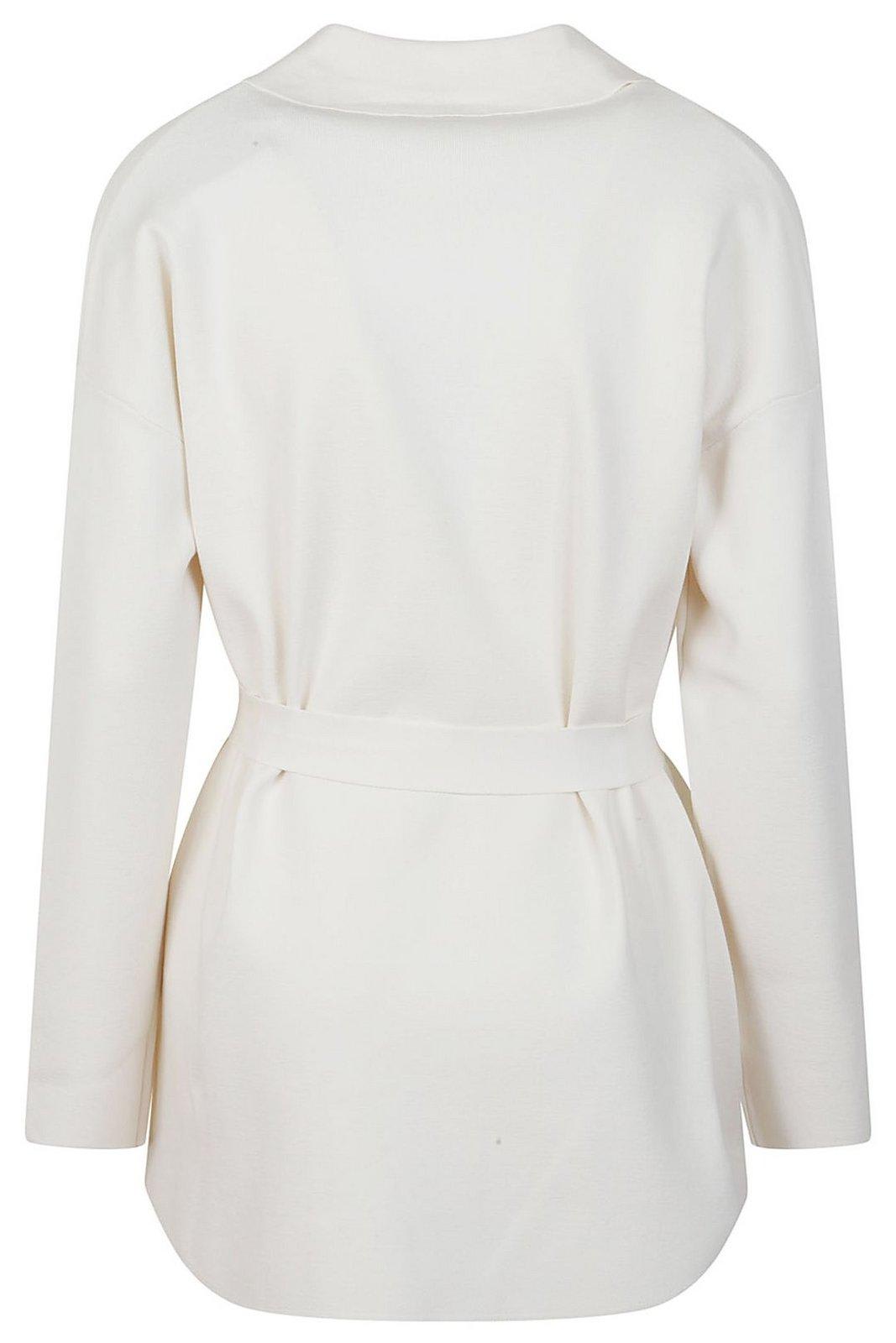 Max Mara Aquile Knotted Jacket In Bianco