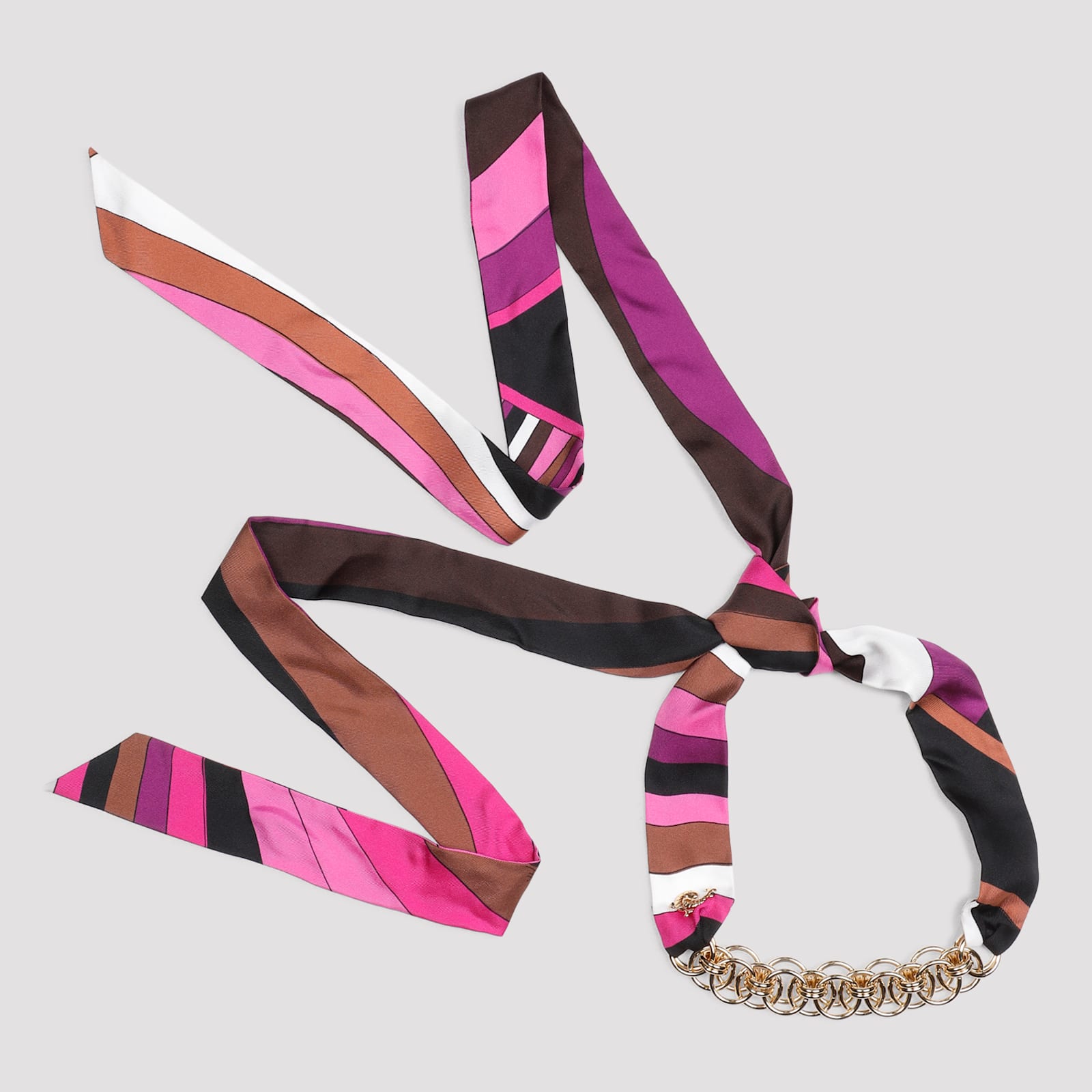 Shop Pucci Chain Bandeau In Fuxia Marrone