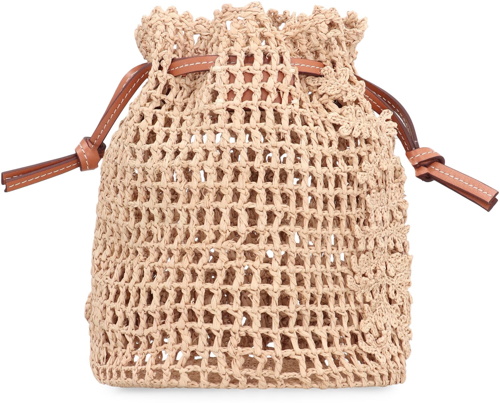 Shop Zimmermann Raffia Bucket Bag In Natural