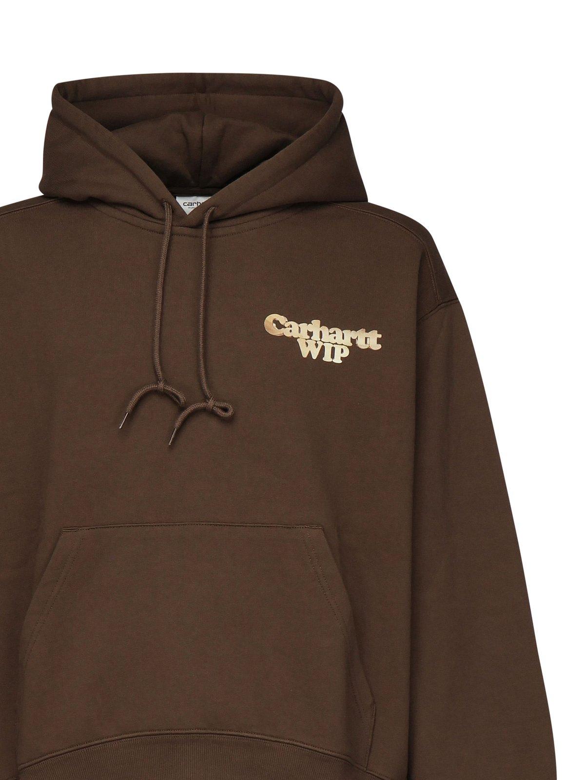 Carhartt Charm Link Drawstring Hoodie In Brown