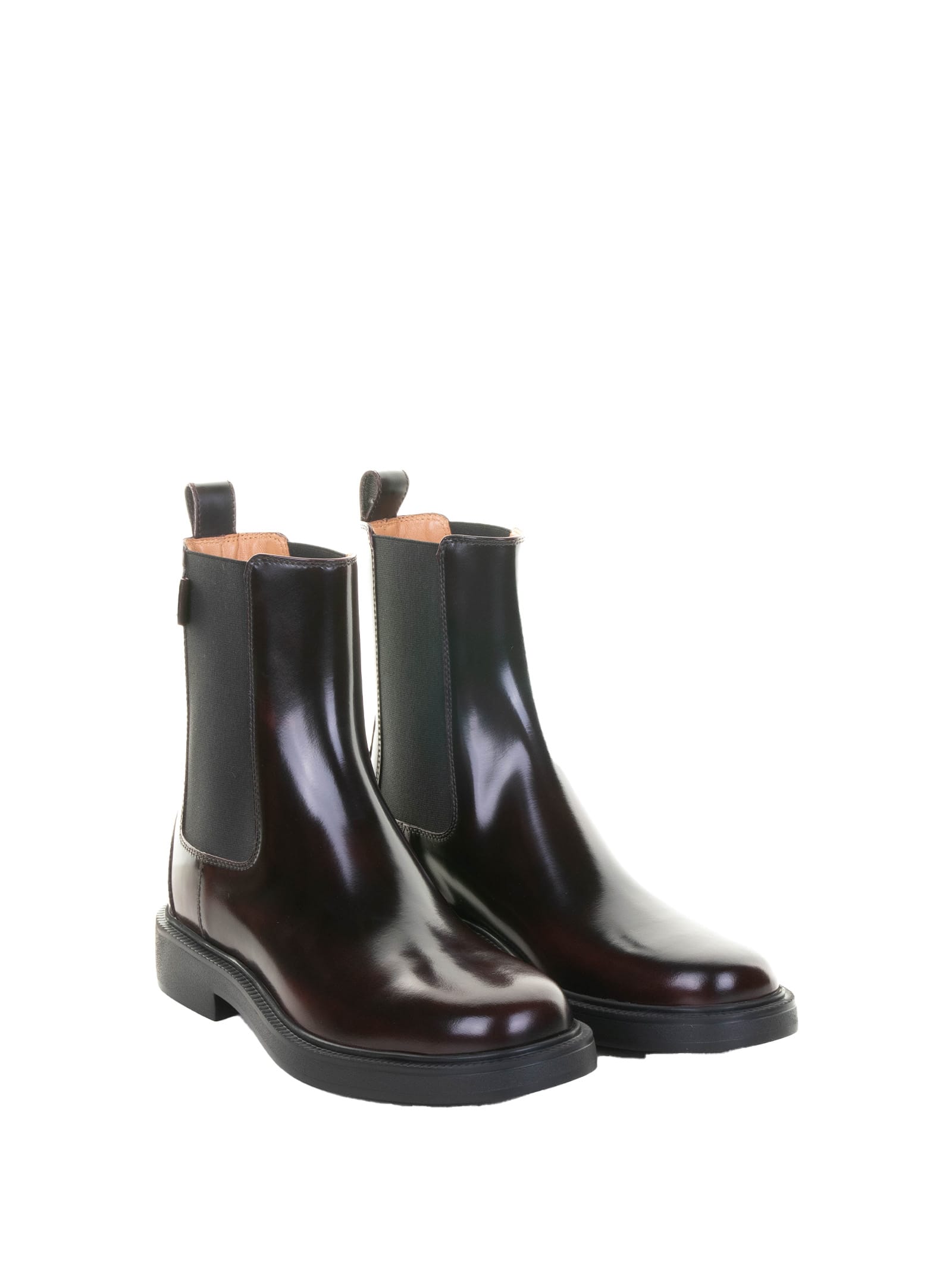 Tod's Tods Patent Leather Chelsea Boots In Brown