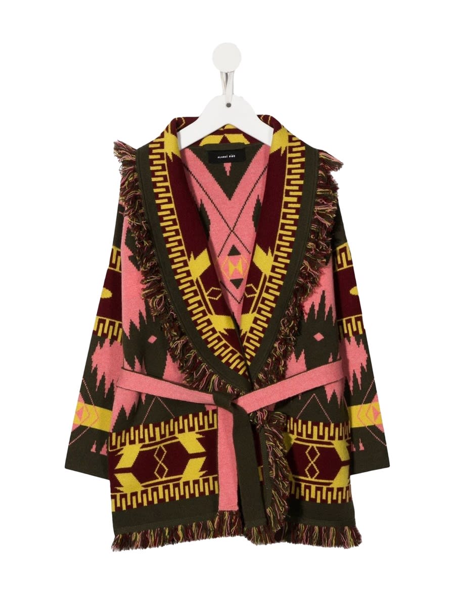 Alanui Icon Jacquard Cashmere Cardigan In Pink