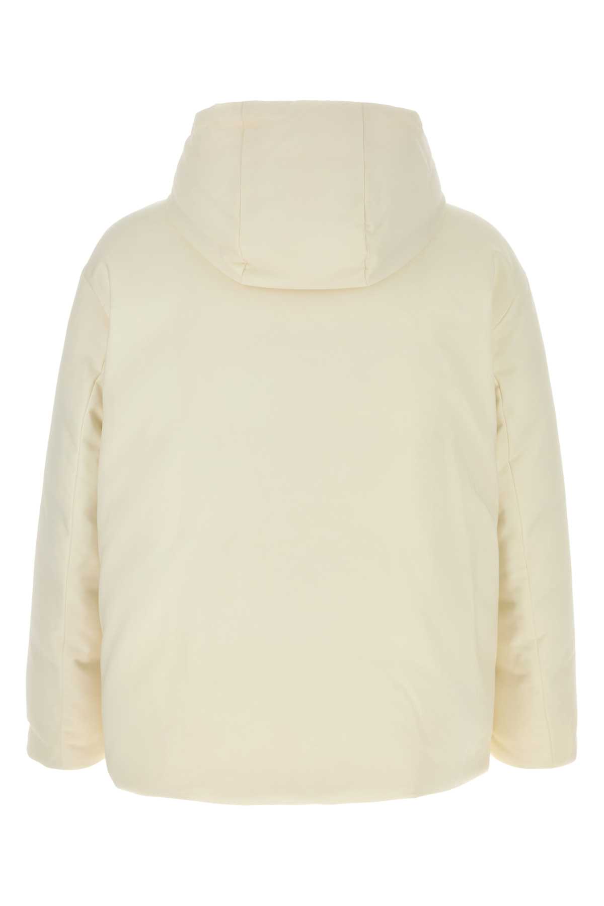 Shop Valentino Ivory Wool Blend Padded Jacket In Icecream