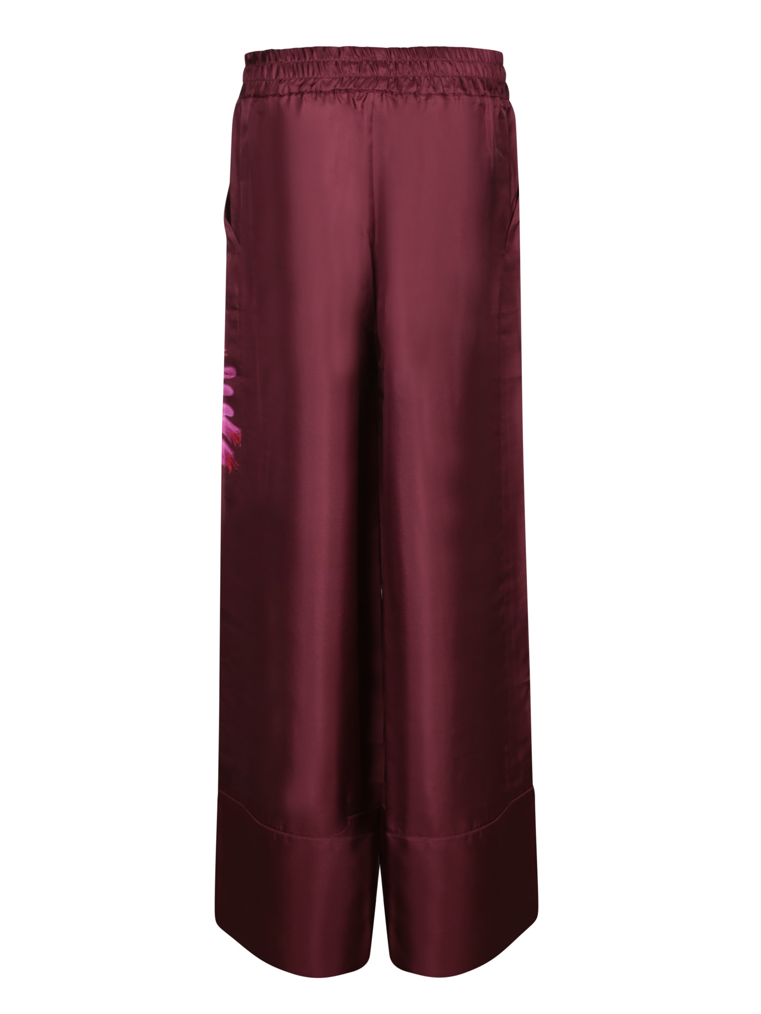 Shop Pierre-louis Mascia Bordeaux Floral Trousers By