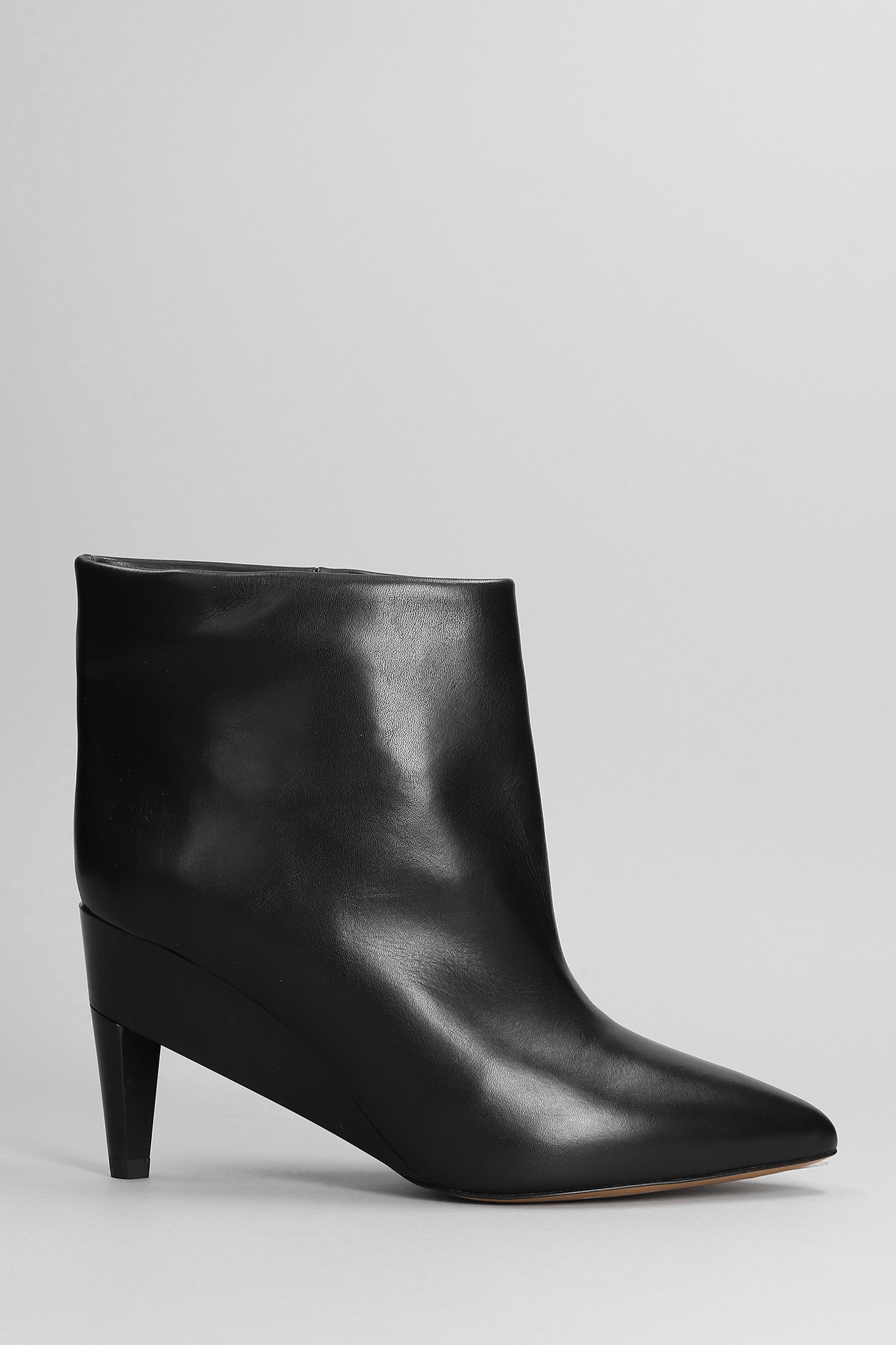 ISABEL MARANT DYLVEE HIGH HEELS ANKLE BOOTS IN BLACK LEATHER