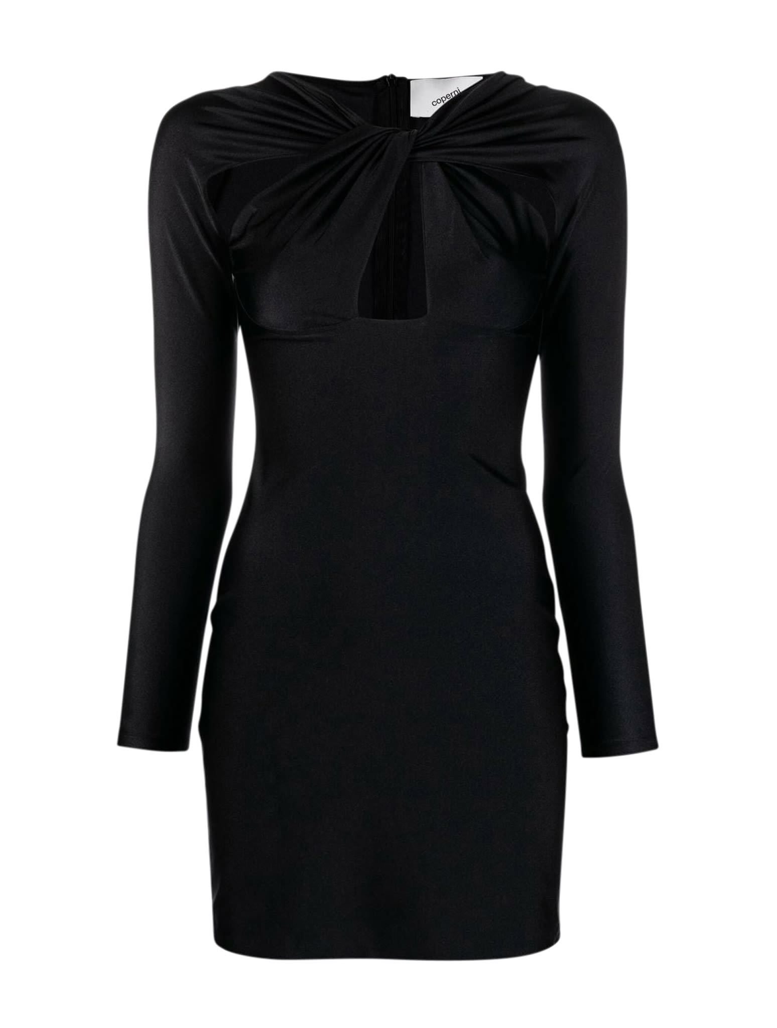 Shop Coperni Twisted Cut-out Mini Dress In Blk Black