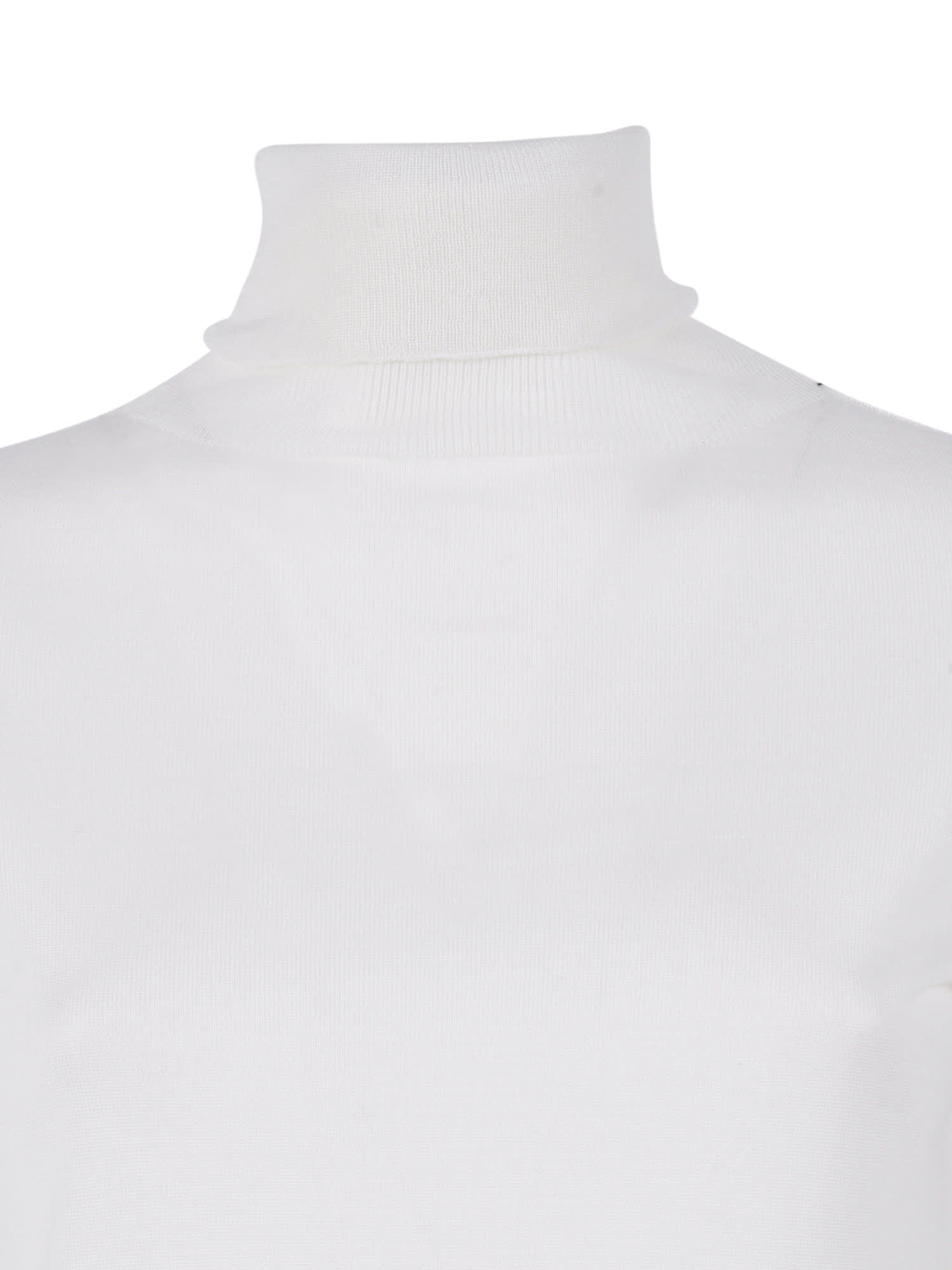 Fabiana Filippi Refined Turtleneck Sweater In Cashmere-silk Blend In White