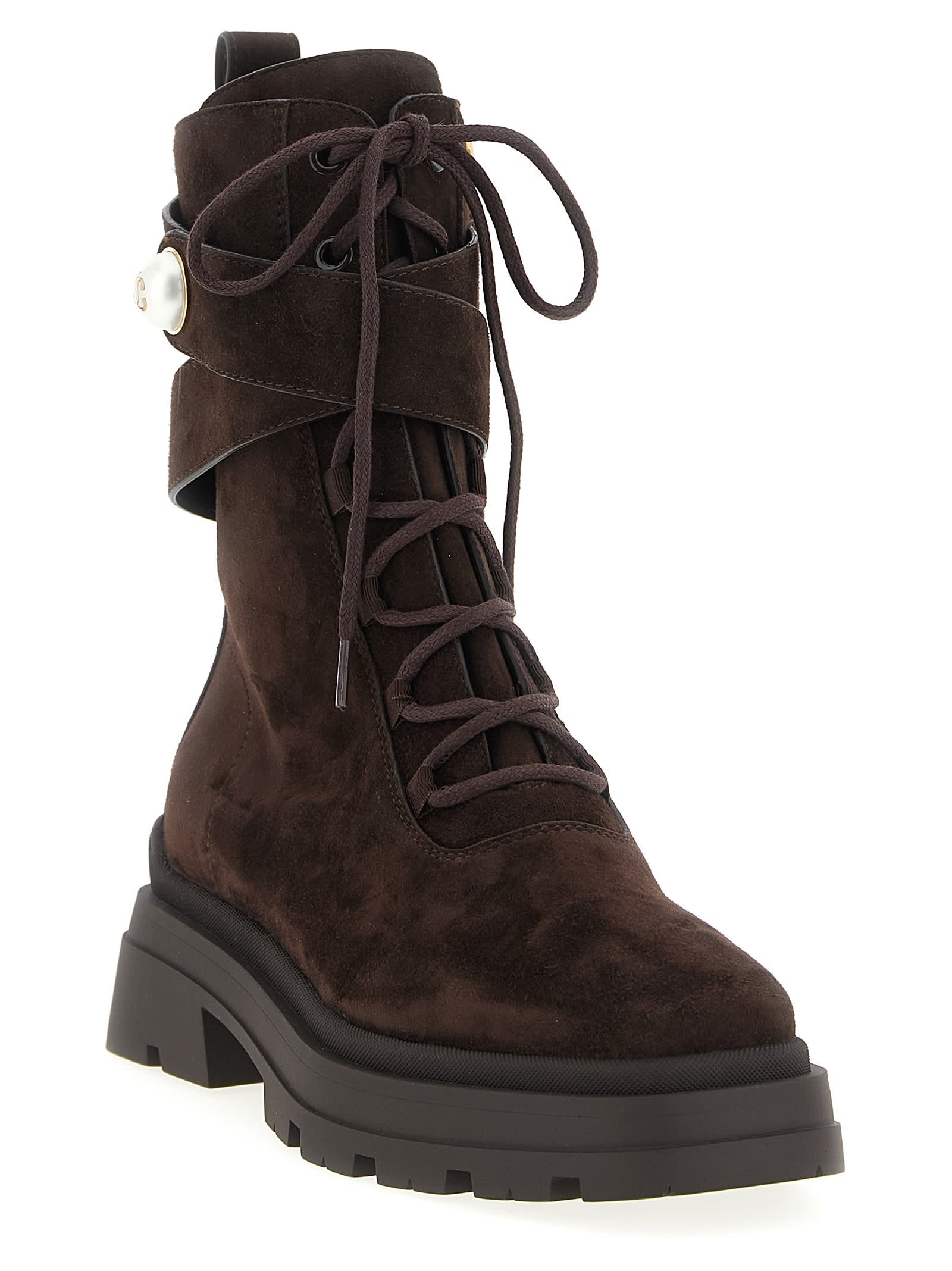 Jimmy Choo Noemi 45 Ankle Chunky Sole Boots In Brown