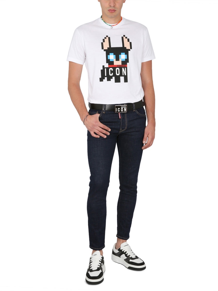 Shop Dsquared2 Skater Fit Jeans In Blue