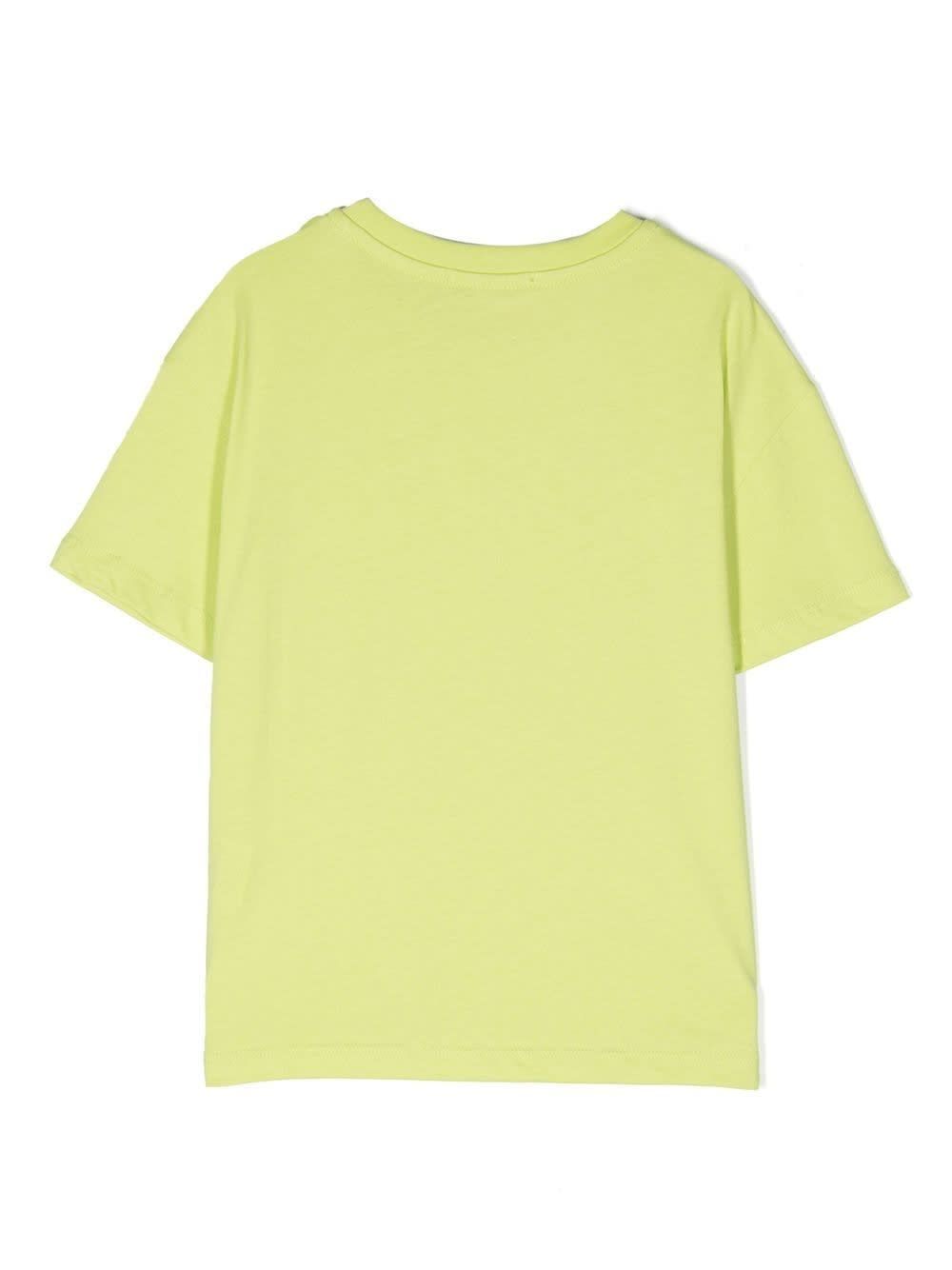 Shop Msgm T-shirt Gialla Con Logo Bianco In Yellow